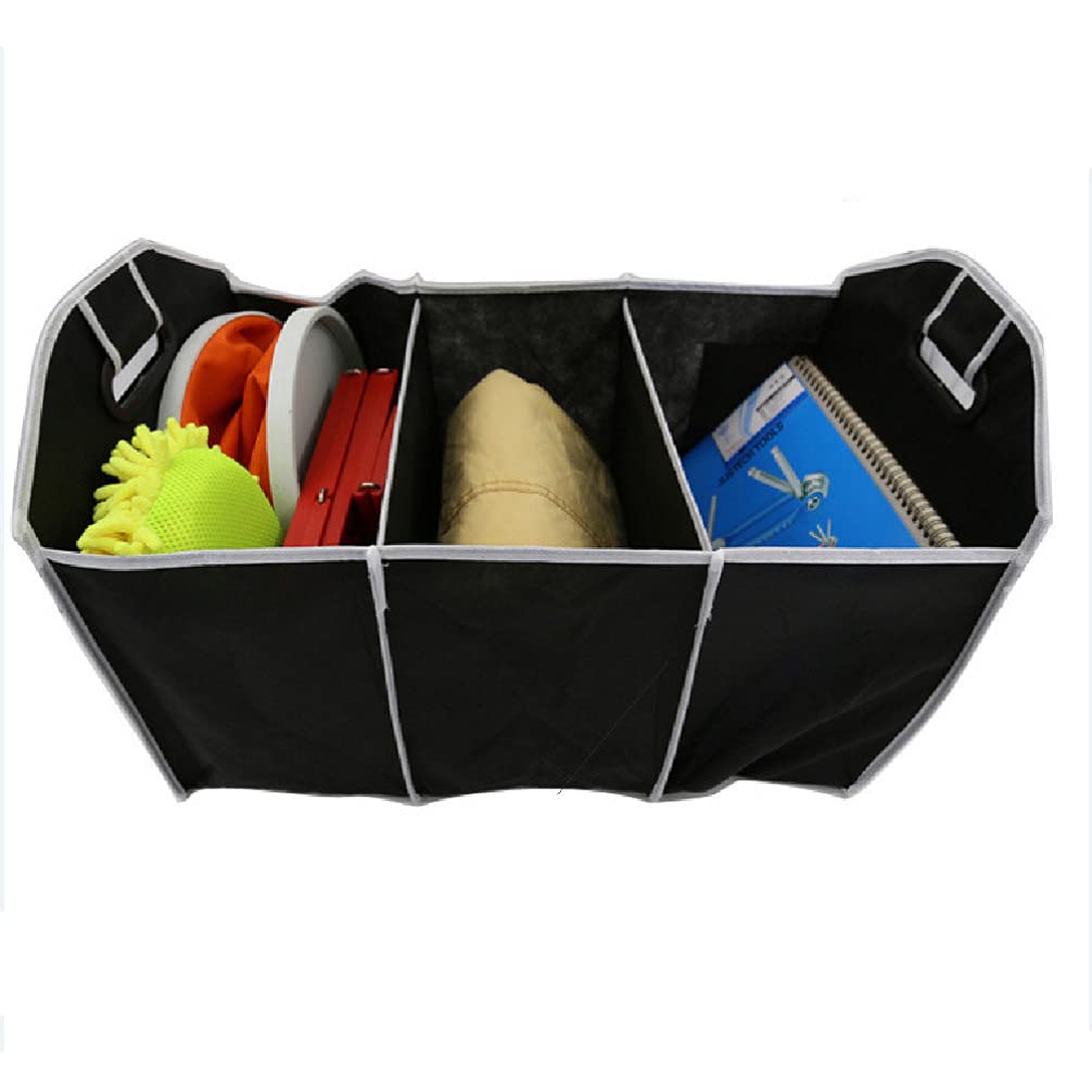 WINOMO Foldable Car Trunk Storage Organizer - Collapsible Auto Storage Box with Lid, Multi-Compartment Car Storage Bin for SUV, Sedan, Truck | Perfect for Road Trips, Grocery Shopping & Vehicle Organization