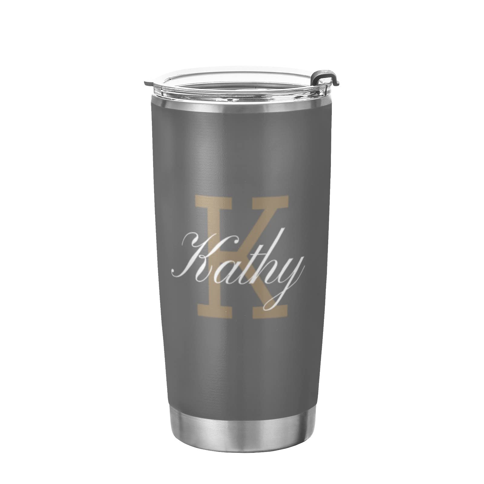 Personalized Monogram & Name Initial 20oz Stainless Steel Tumbler - Vacuum Insulated Double Wall Travel Mug with Lid & Straw - Keeps Drinks Hot/Cold for Hours - Perfect for Office, Gym, Hiking & Outdoor Activities