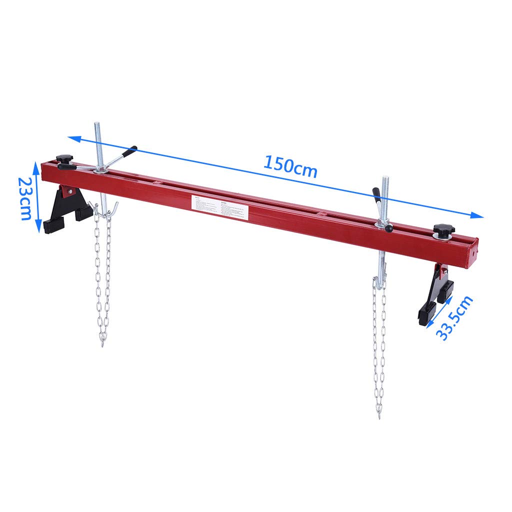1100lbs Capacity Engine Load Leveler Support Bar with Dual Hook Screw Driver Kit - Heavy Duty Transmission Jack for Car Repair, Laptop & Mobile Device Maintenance