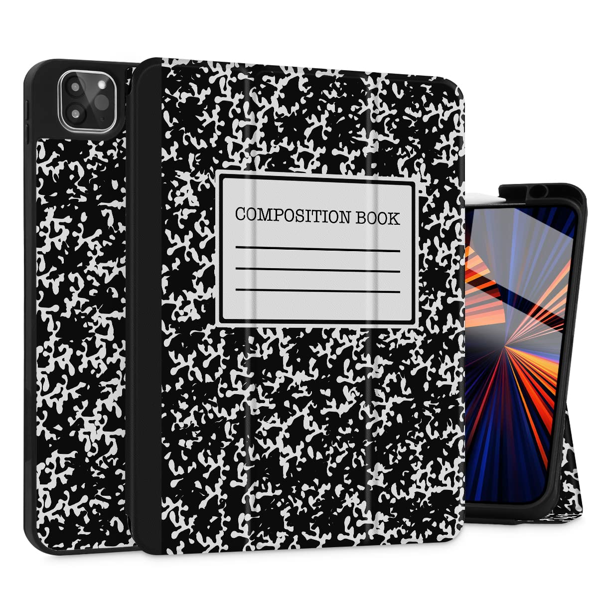 Shockproof Slim Case for iPad Pro 11 Inch (2022/2021/2020/2018 Models) - TPU Back Cover with Pencil Holder, Trifold Stand & Auto Wake/Sleep | Perfect for Work, Travel & Home Use | Compatible with iPad Pro 11 Gen 1/2/3/4 | Black Protective Book Cover