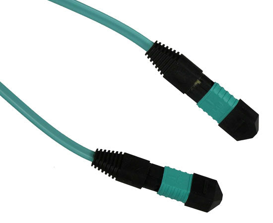 High-Speed MTP/MPO Fiber Optic Cable - 12 Strand Multimode 50/125 OM4 Plenum Rated (Female to Female, Method C) - Ideal for Data Centers, Server Rooms & High-Density Networking