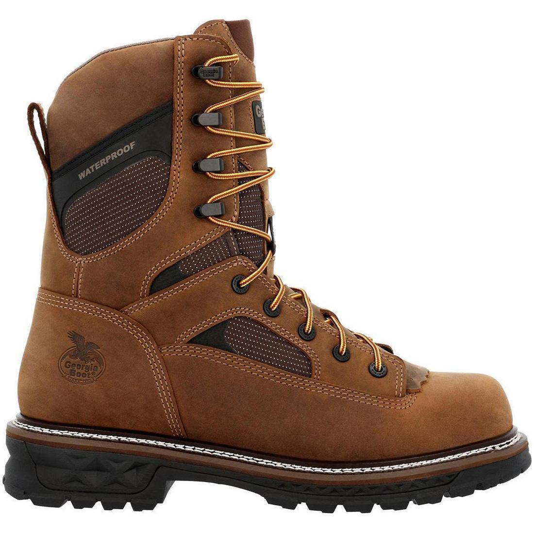 LTX Logger 9 Waterproof Work Boots for Men - Steel Toe Safety Shoes with Slip Resistant Outsole - Ideal for Construction, Logging & Outdoor Work