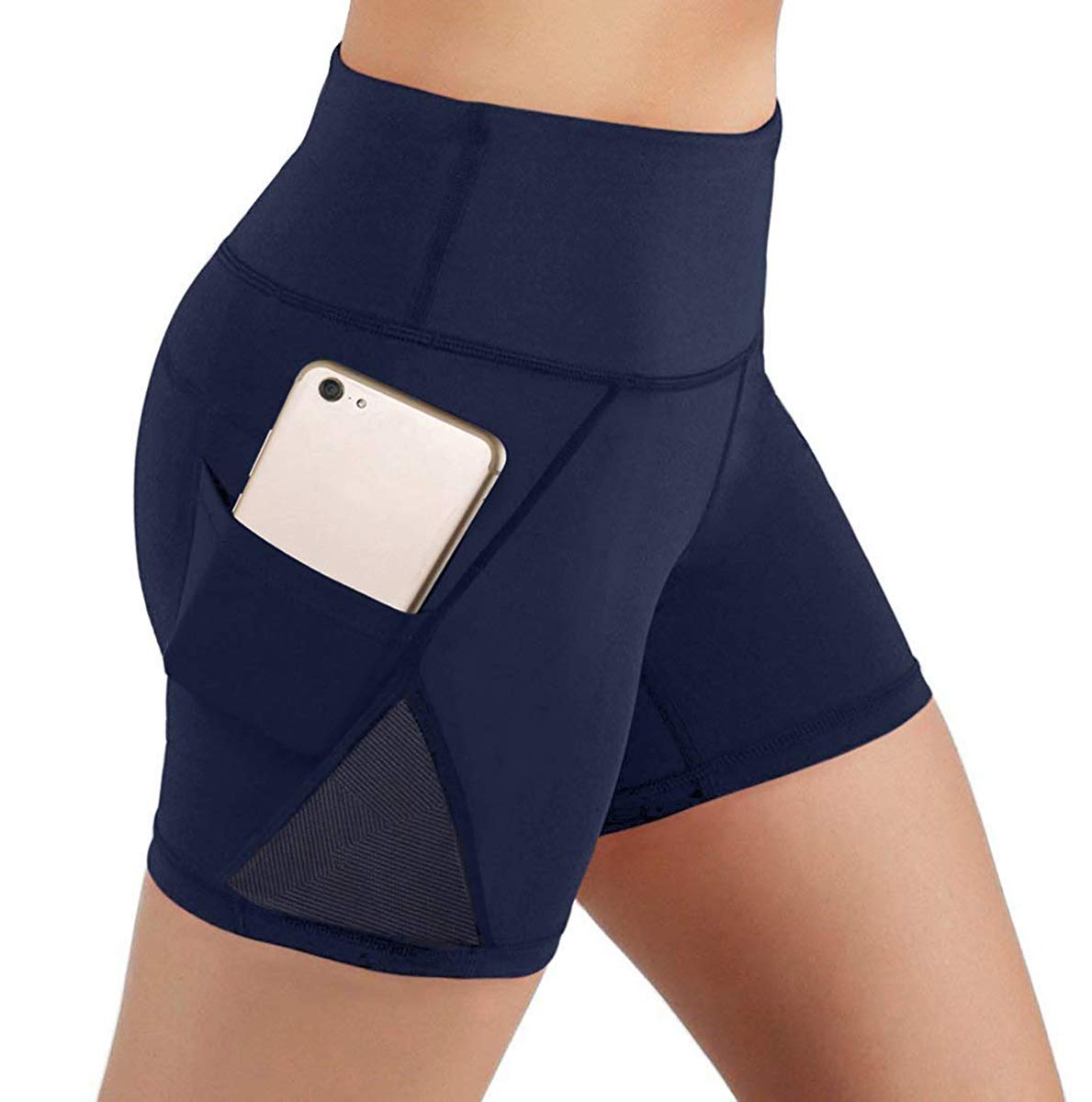 Silinggy High Waisted Running Shorts for Women - Workout Yoga Compression Shorts with Pockets - Perfect for Gym, Jogging & Activewear