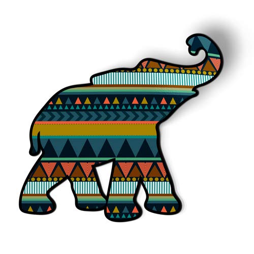 Elephant Geometric Pattern Fridge Magnet - 3 Inch Car & Locker Decorative Magnet for Home, Office, Dorm - Fun Animal Design for Refrigerator, Whiteboard, Metal Surfaces