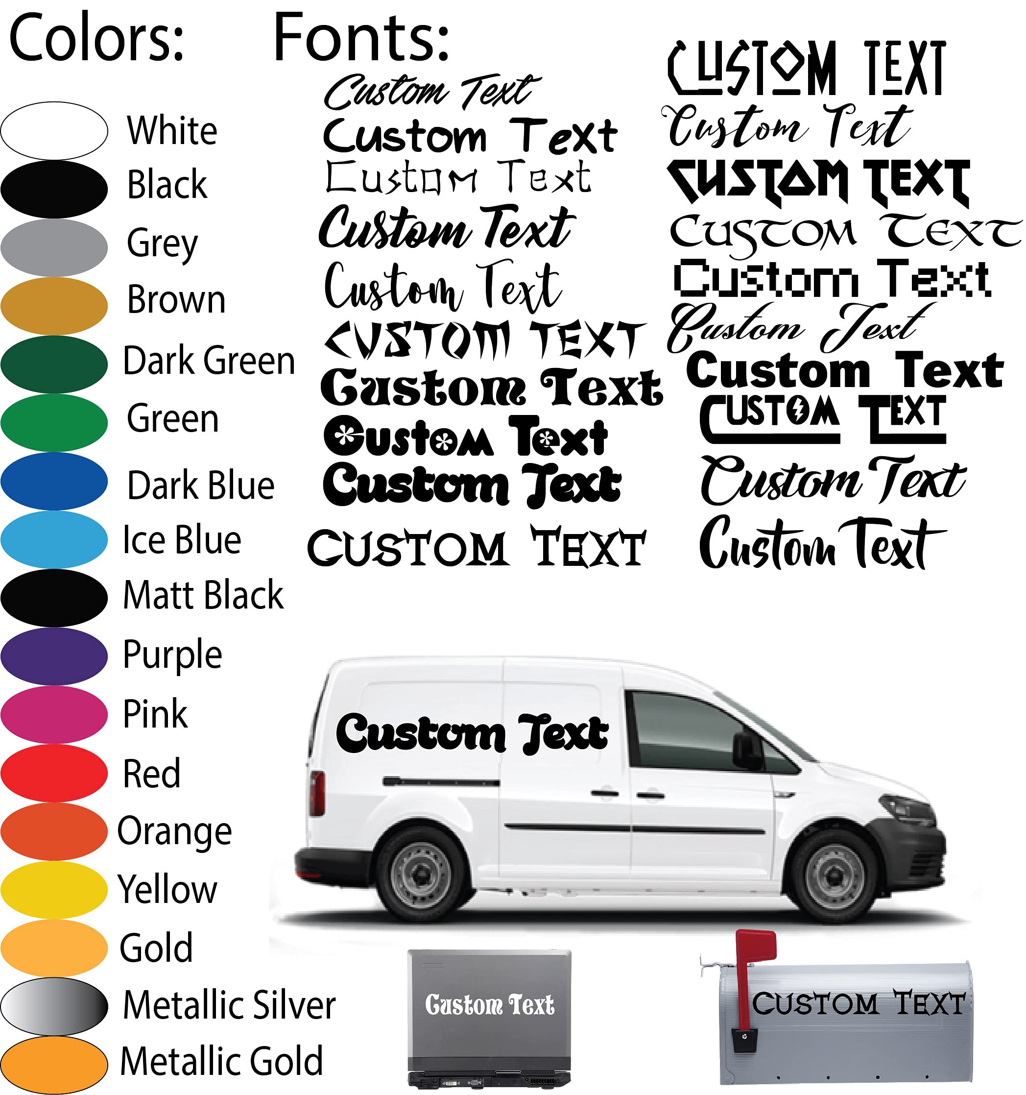 Custom Vinyl Decals & Personalized Stickers - Create Your Own Name & Designs - Waterproof Durable Decals for Laptop, MacBook, Car, Walls, Windows, Windshield & Hydro Flask - Perfect for Home Decor, Vehicle Customization & Personal Branding