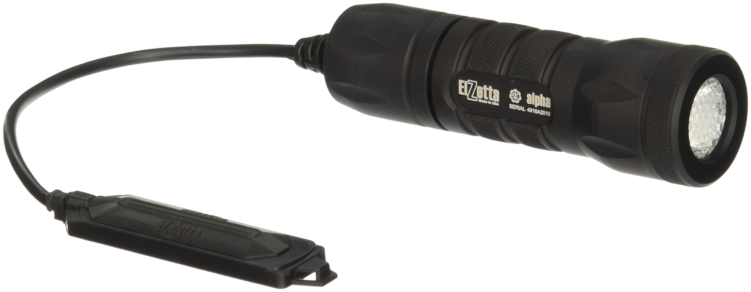Elzetta A125 Alpha 1-Cell Flashlight with Standard Bezel Ring & Flood Lens - Tactical Remote Tape Switch with 5