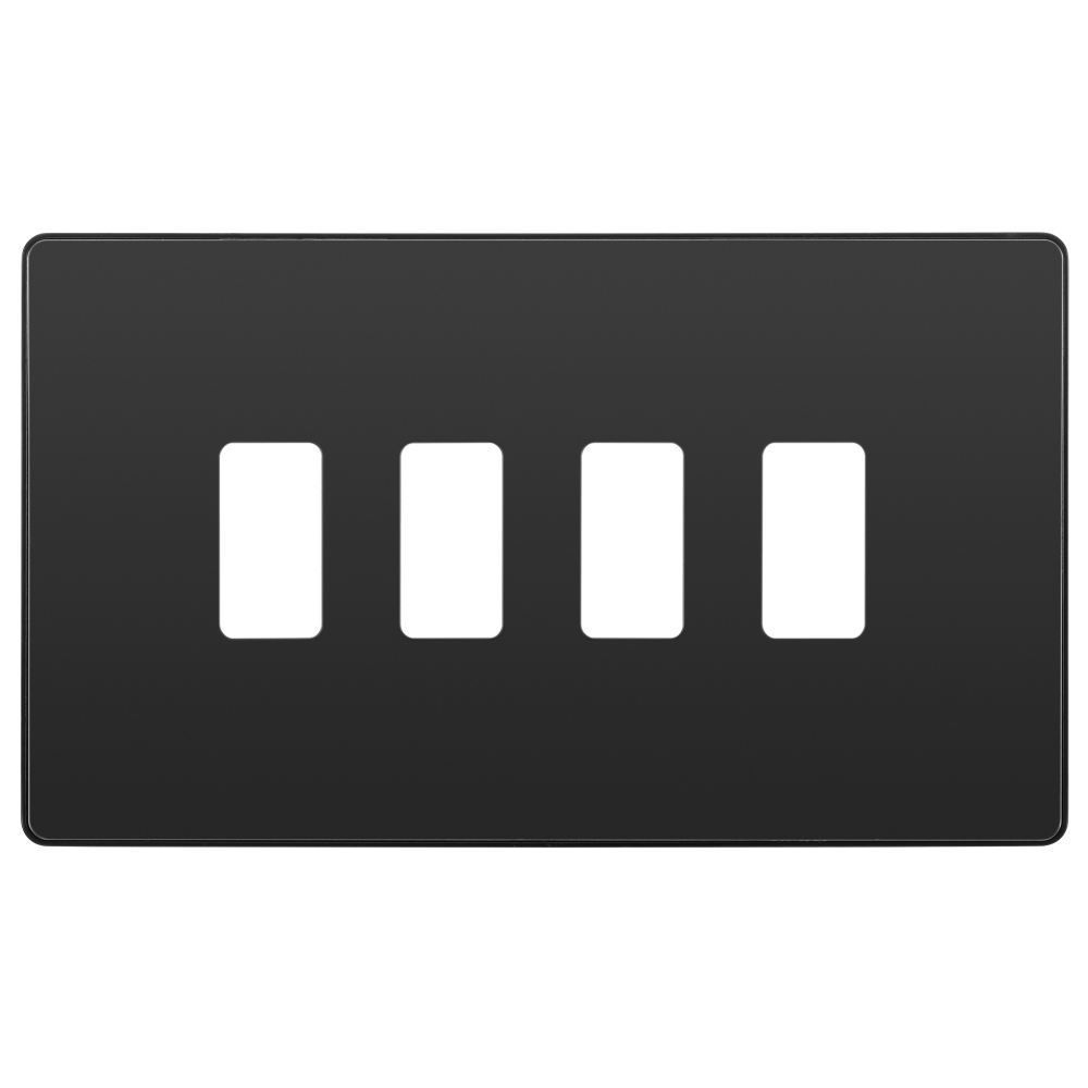 BG Evolve Black Chrome 4G Grid Plate RPCDBC4B - Heavy Duty Truck Accessory for Semi & Pickup Trucks | Perfect for Off-Road & Work Vehicles