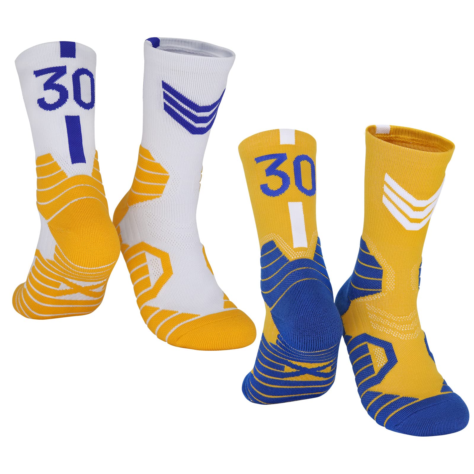 Basketball Socks for Men & Boys - 2 Pairs, Sports Team Socks for Game & Training