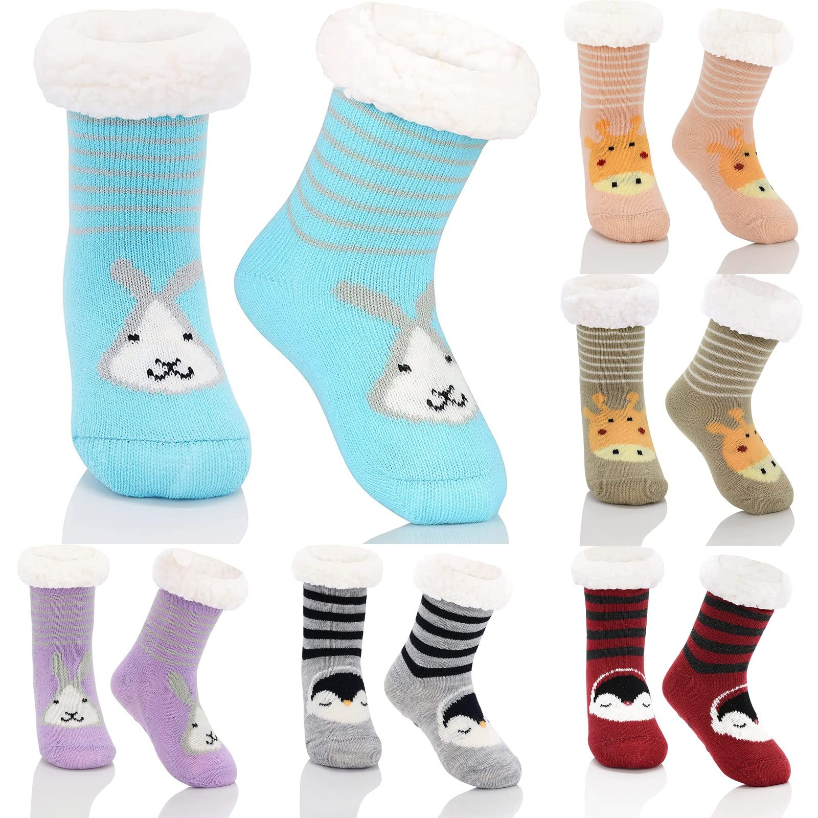 RUIVE Thermal Winter Socks for Kids - Thick Warm House Socks for Girls (6T, Black, Size 13) - Perfect for Indoor Play, Cold Weather & Cozy Home Comfort