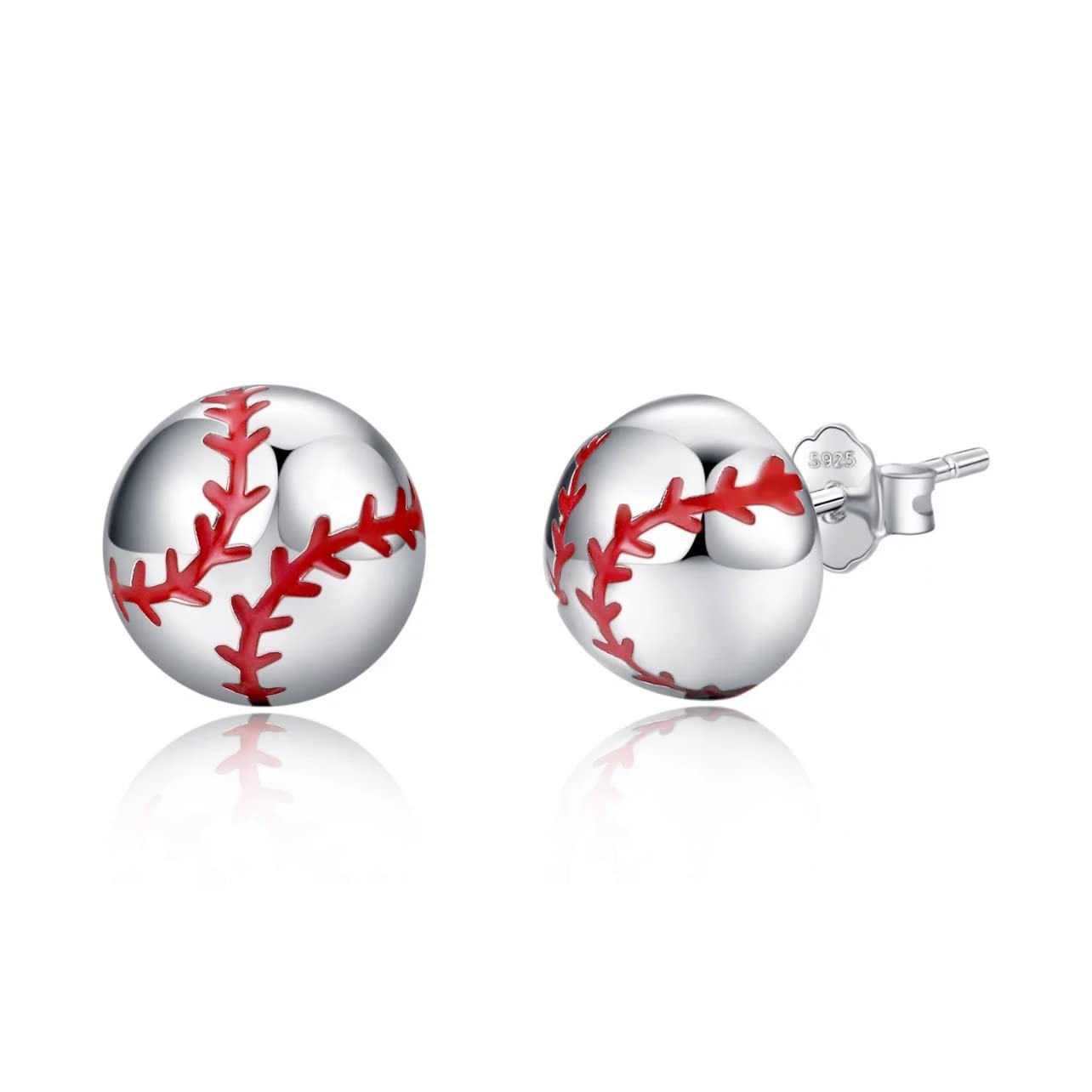 Sterling Silver Sports Earrings for Women & Men - Basketball, Soccer Studs