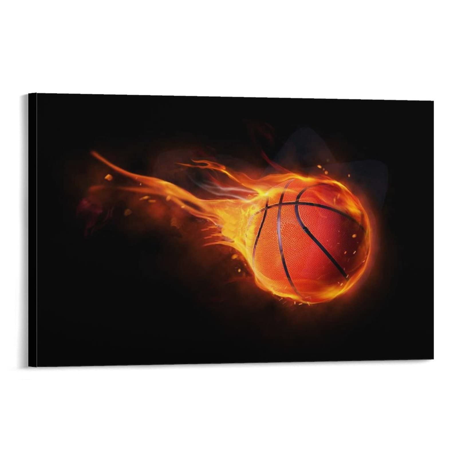 Basketball in The Air Canvas Wall Art - Modern Abstract Oil Painting Print Poster - Home, Office, School Decor - Ready to Frame 20x30inch (50x75cm) - Perfect for Living Room, Bedroom, Bathroom, Kitchen & Hotel Wall Decor