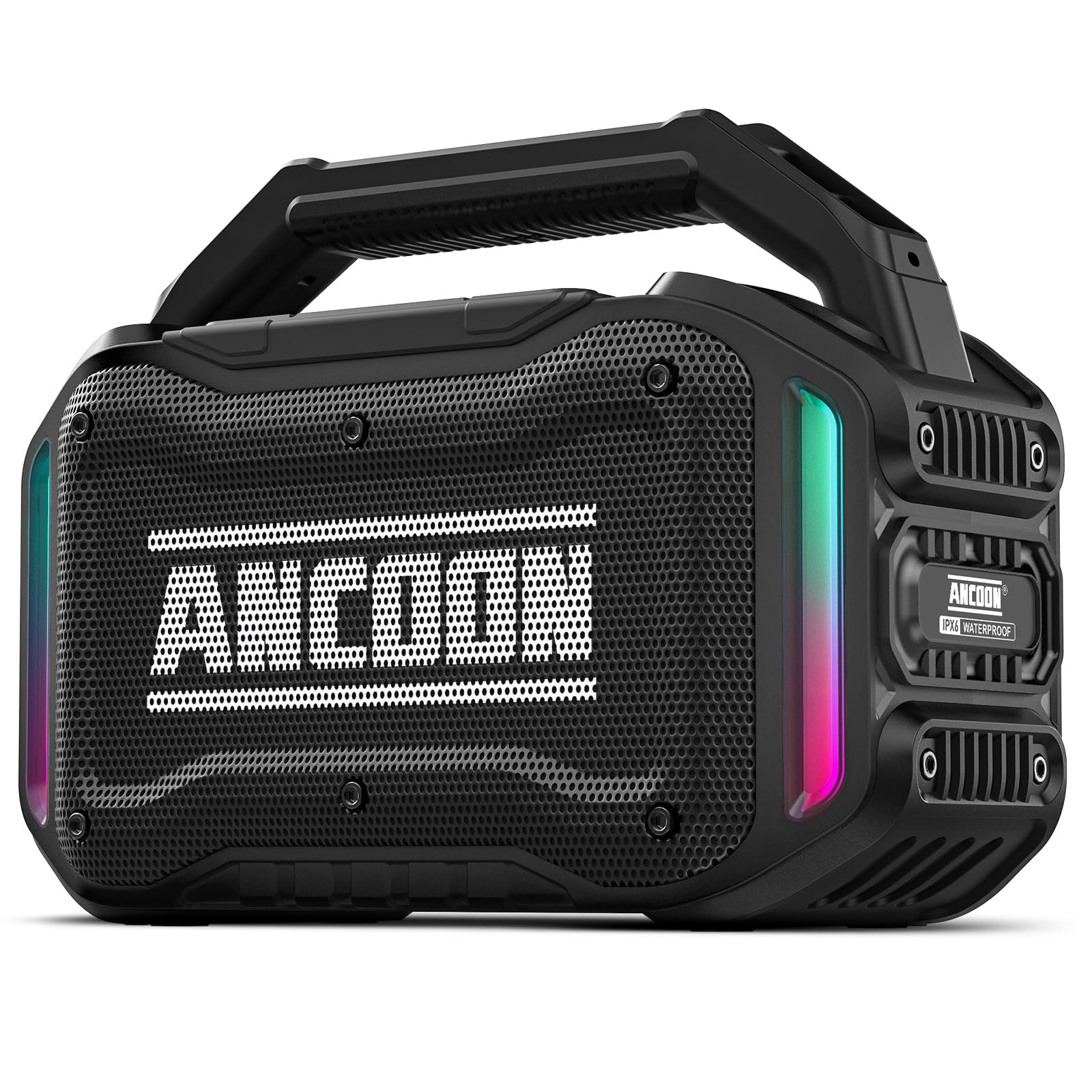 80W Peak Bluetooth Speaker with Deep Bass - 20H Playtime, IPX6 Waterproof, TWS Pairing - Portable Wireless Speaker for Jobsite, Outdoor, Workshop, Garage, Camping & Parties (Black)