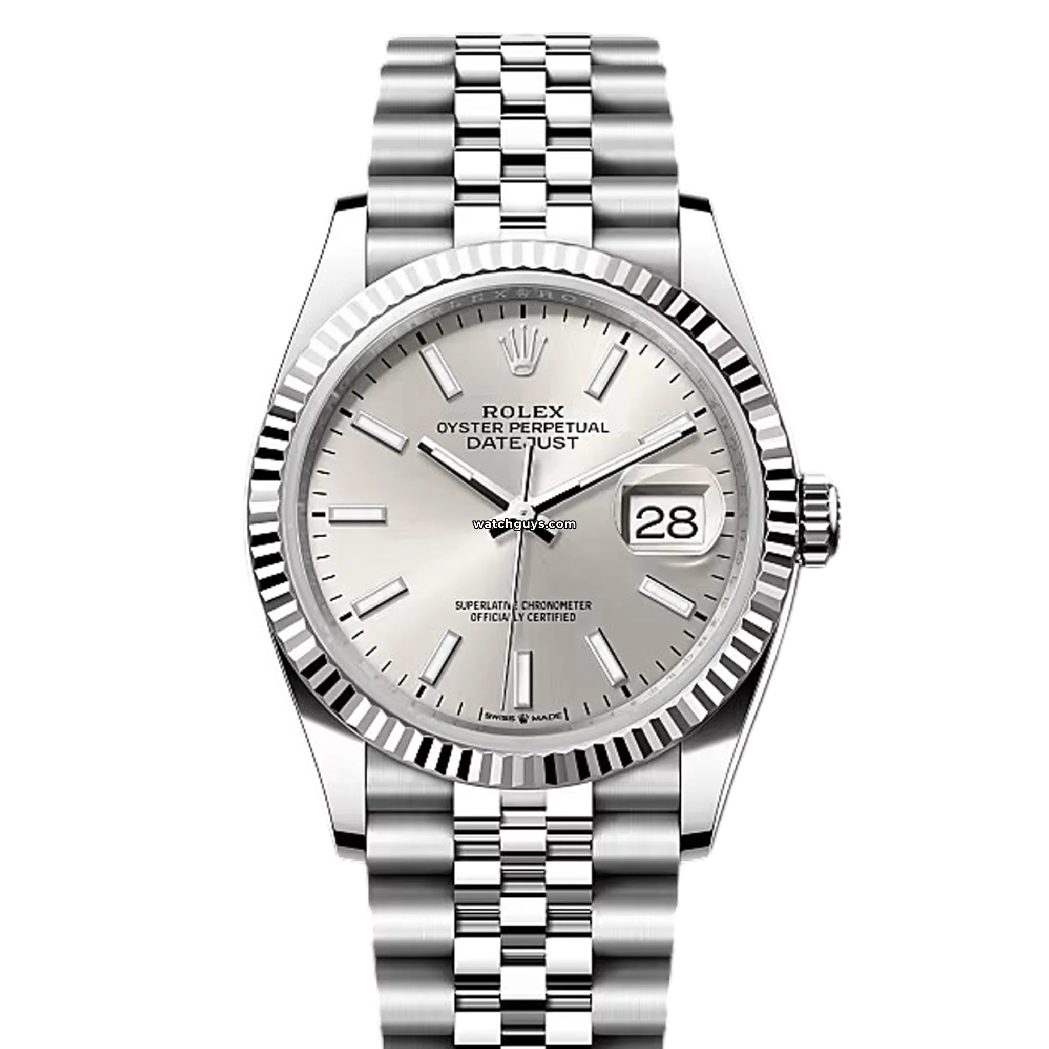 Rolex Datejust 126234 Silver Jubilee Men's Watch - Luxury Stainless Steel & White Gold, Automatic Movement, 36mm - Perfect for Business, Formal Events & Gift Giving