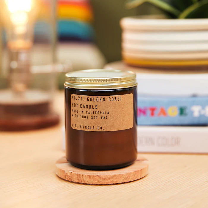 7.2 oz Golden Coast Scented Soy Candle - Handmade Natural Wax Candle for Home, Relaxation, Meditation & Romantic Ambiance