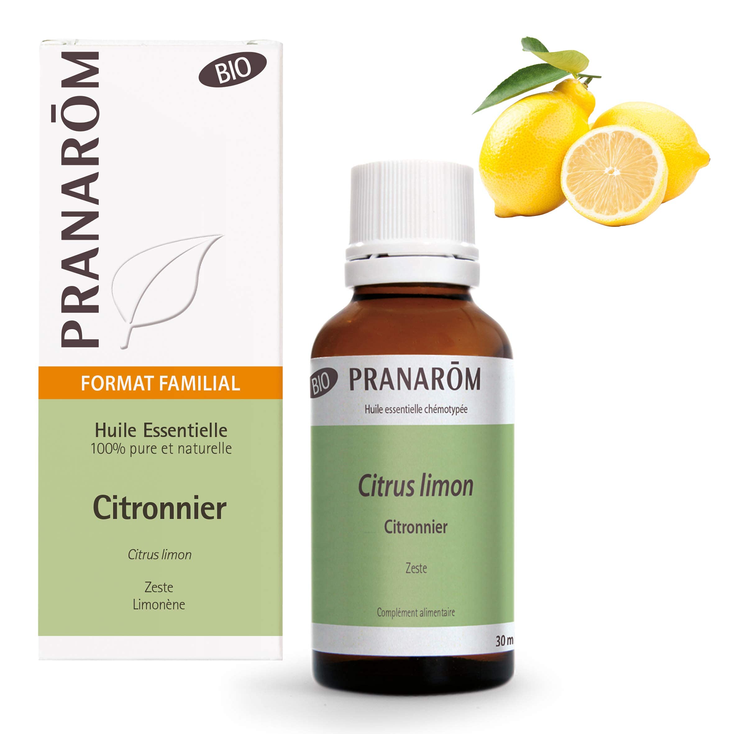 Pranarom Organic Lemon Essential Oil 30ml - 100% Pure, Natural Aromatherapy Oil for Diffuser, Massage & DIY Skincare - Uplifting Citrus Scent for Home, Office & Spa Relaxation