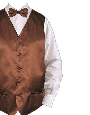 DANIEL ELLISSA Women's Solid Brown Vest Set VS801 - Casual Office Wear & Layering Outfit for Fall and Winter