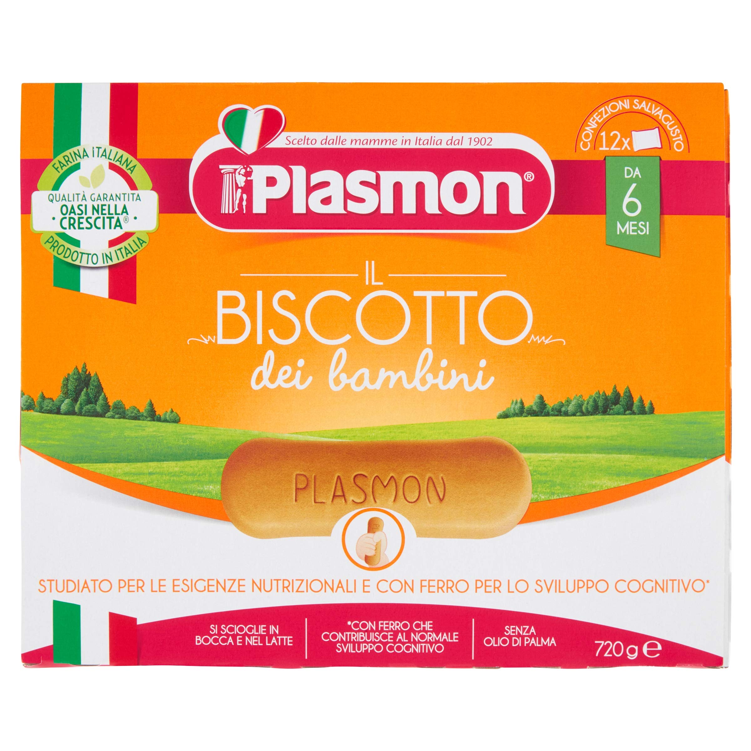 Delicious Plasmon Cookies - 6 Pack Case (720g / 25.4 Oz) - Perfect for Snacking, Lunchboxes & Family Gatherings