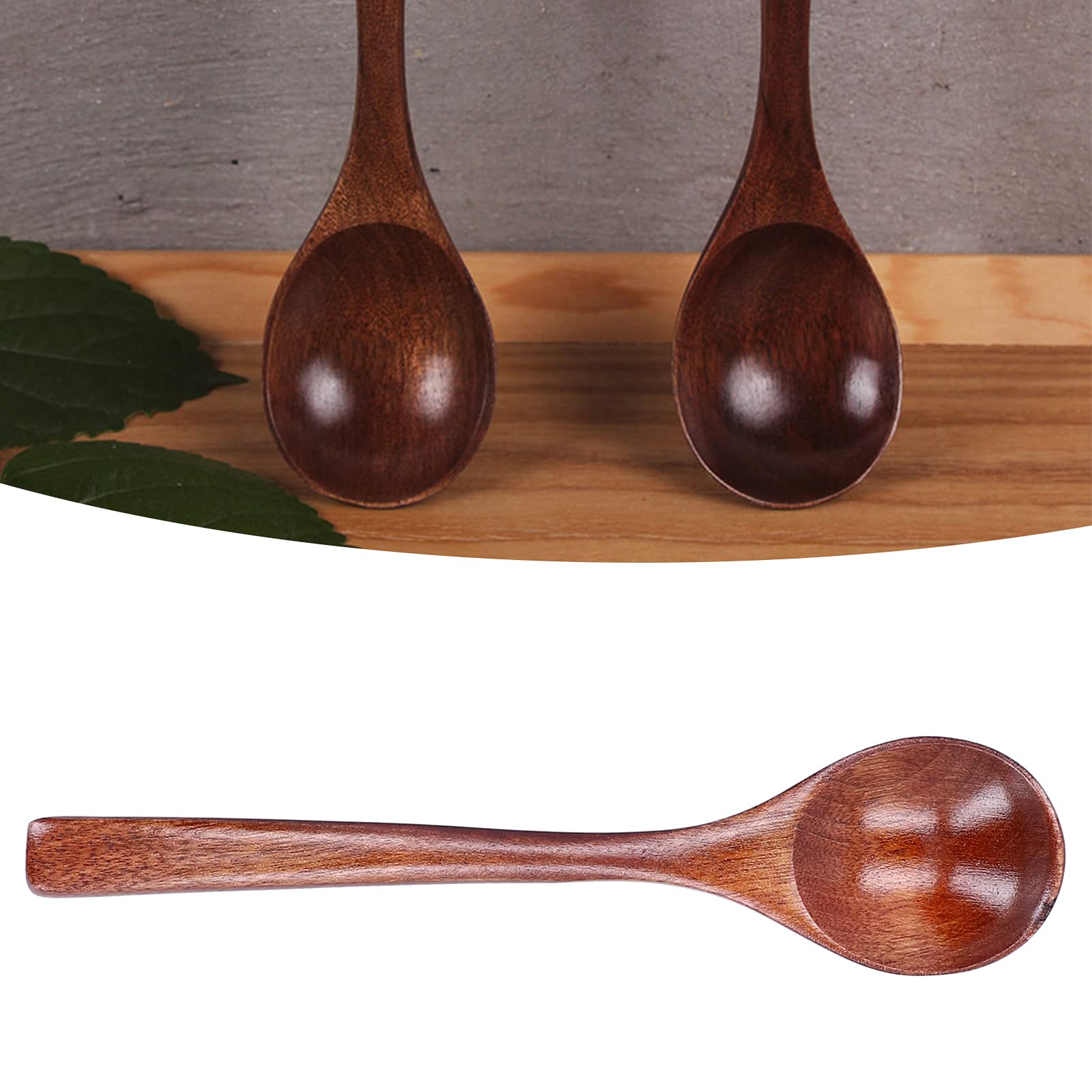 Long Handle Spoon Set of 5 - Odorless Durable Soup Spoons for Cooking, Serving & Eating - Perfect for Kitchen, Dining & Outdoor Picnics