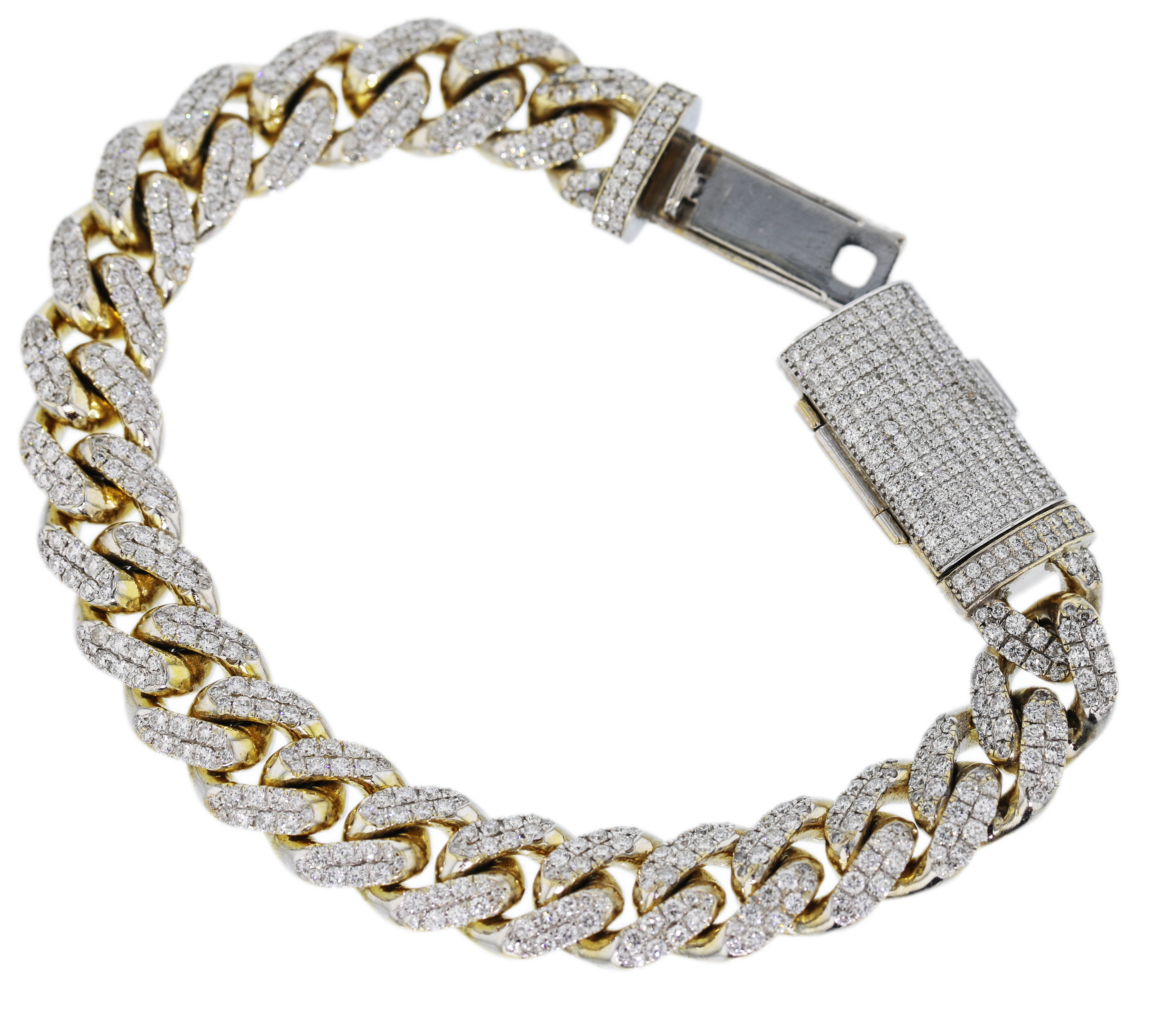 14K Yellow Gold 9.00CTW Diamond Cuban Link Bracelet for Men - Luxury Hip Hop Jewelry Gift for Birthday, Anniversary & Special Occasions