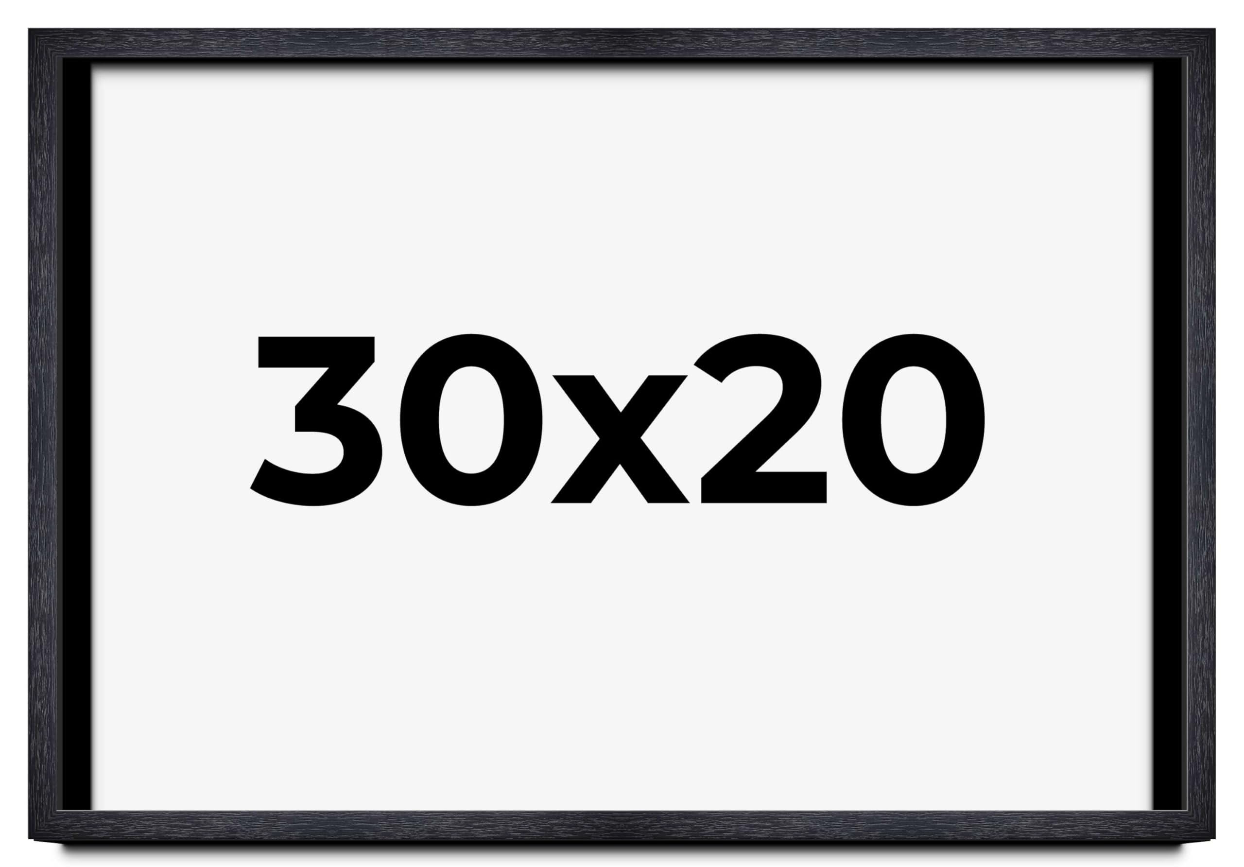 30x20 Inch Black Farmhouse Shadow Box Frame - Wood Texture Display Case with Shatterproof Acrylic, Foam Backing & Hanging Hardware | 1