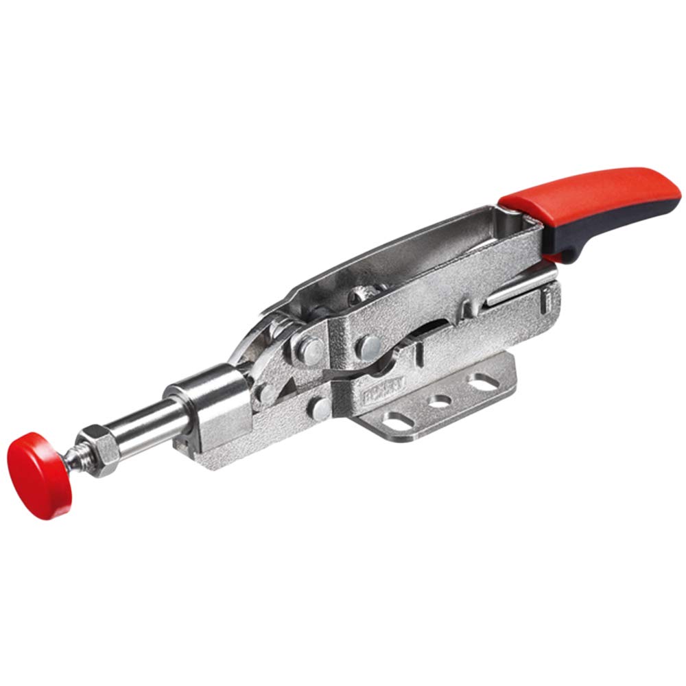 Bessey STC-IHH15 Auto-Adjust Horizontal Toggle Clamp - Nickel Plated with In-Line Clamping Action - Perfect for Woodworking, Metalworking, and DIY Projects