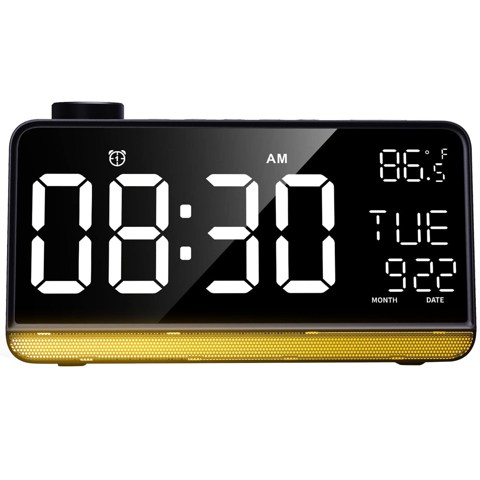 PUFAN Digital Alarm Clock with Temperature Display - 9-inch Large Screen, USB Powered, 3-Level Brightness Adjustment - Perfect for Bedroom, Bedside, Office & Travel - Wake Up Easily with Adjustable Alarm & Clear Time Display