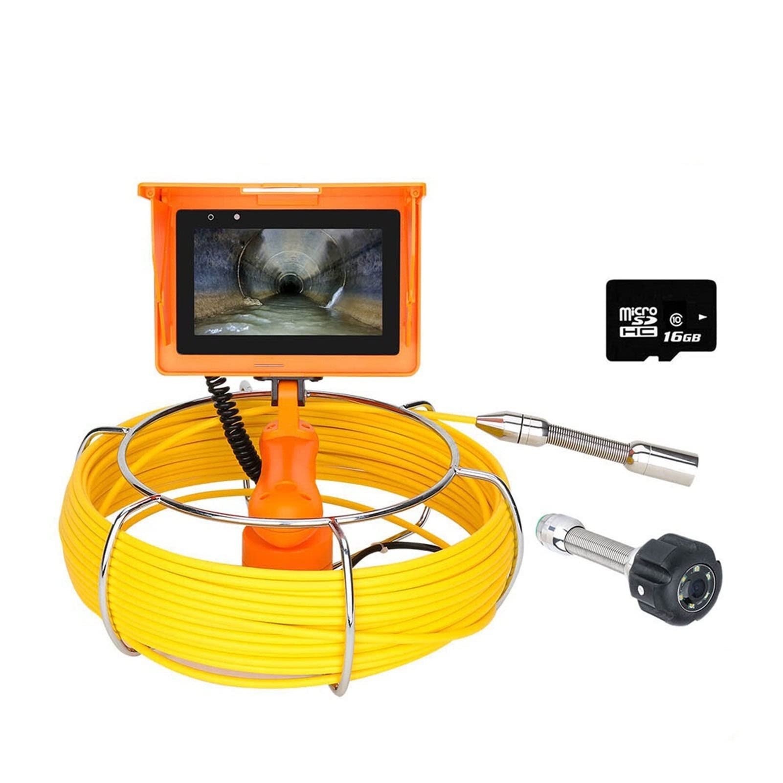 Industrial Endoscope Camera - 5inch HD 1080P Handheld Sewer Pipe Inspection Camera with WiFi, DVR Video Recording & 50M Cable (Yellow) - Perfect for Plumbing, HVAC, Automotive & Home Maintenance Inspections