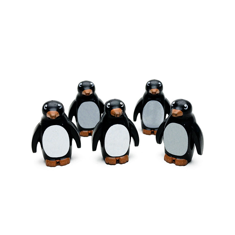 2PCS Small Particle Building Blocks Toy Animal Accessories - Turtle & Penguin for Kids Creative Play, STEM Learning, and Educational Fun