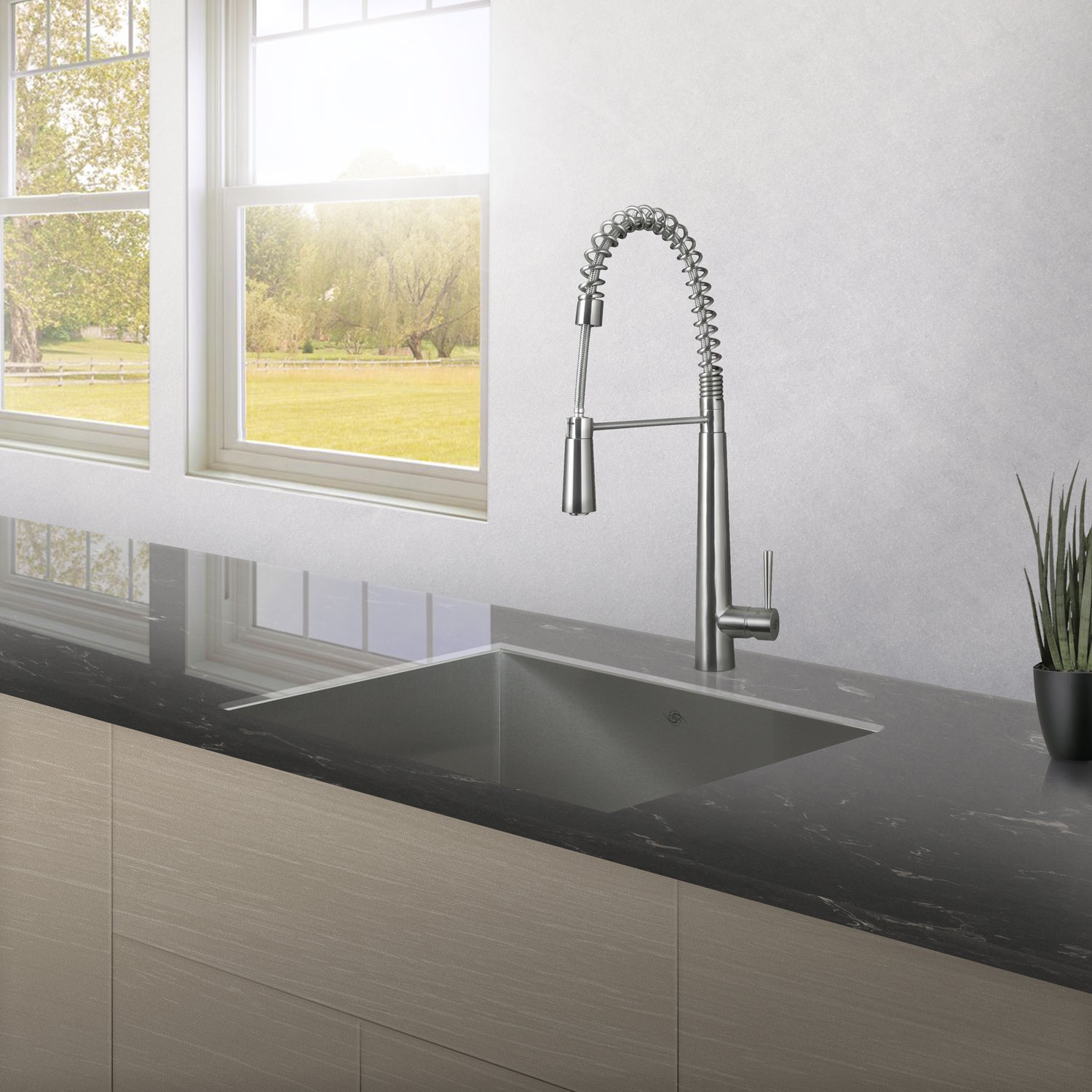 DAX Handmade Single Bowl Undermount Kitchen Sink - 16 Gauge Stainless Steel with Brushed Finish - 23 x 18 x 10 Inches (DAX SQ 2318) - Perfect for Modern Kitchens, Restaurant Prep & RV Use