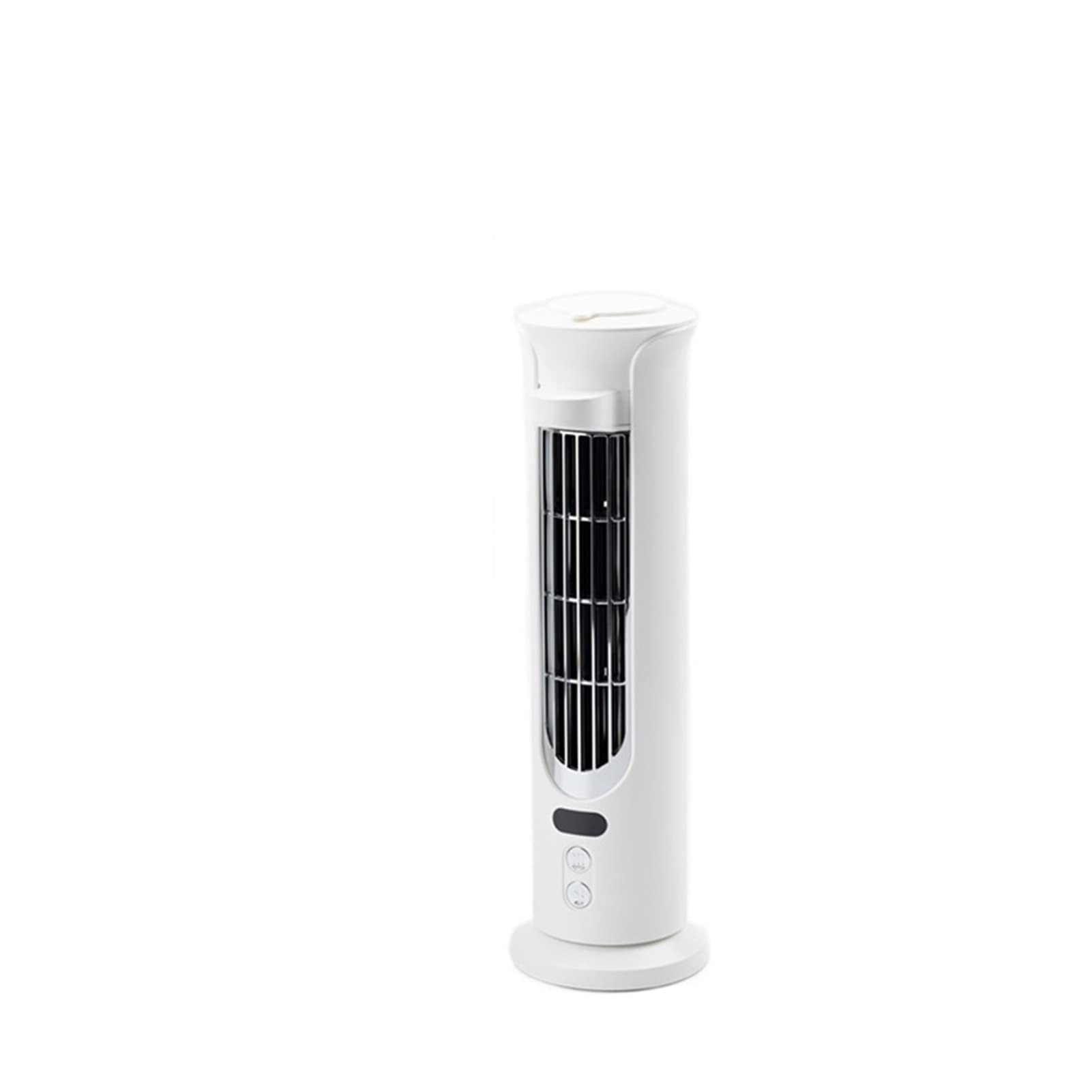 Bladeless Tower Fan with 4000mAh Battery - Mini Desktop Air Cooler, Portable Cooling Fan with Oscillation & Water Mist Function for Home, Office, Bedroom - White (Perfect for Summer, Small Spaces & Personal Use)