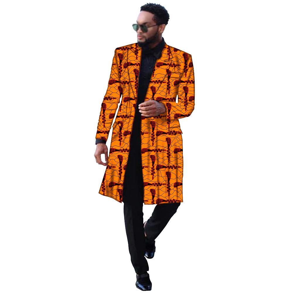 Custom African Ankara Print Men's Long Coat - Personalized Dashiki Jacket for Plus Size Men | Traditional & Casual Wear for Parties, Weddings & Cultural Events