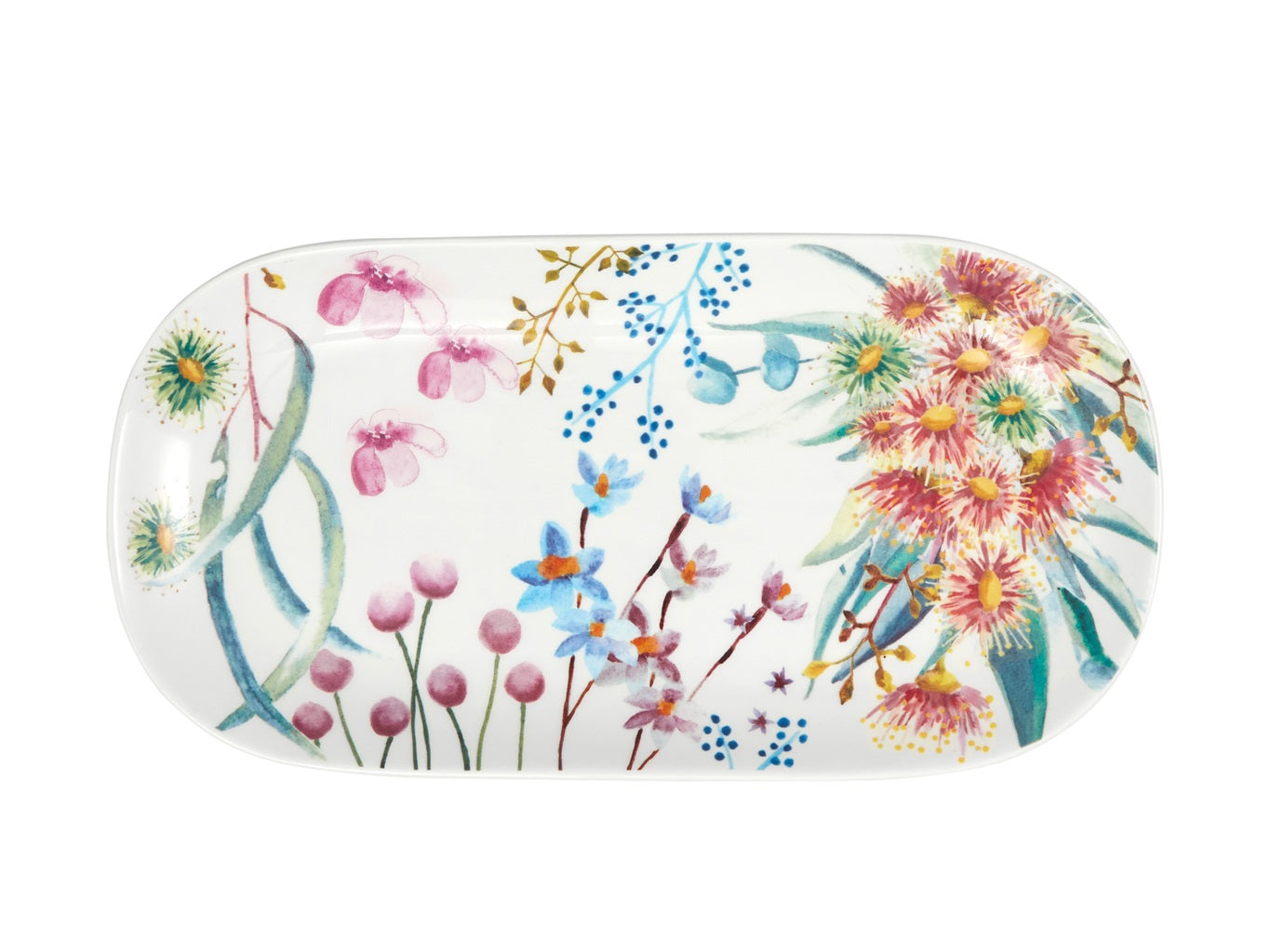 Maxwell & Williams Royal Botanic Gardens Eucalyptus Bloom Oval Platter 33x17.5cm - Elegant Serving Tray for Dinner Parties, Weddings & Home Decor - Gift Boxed