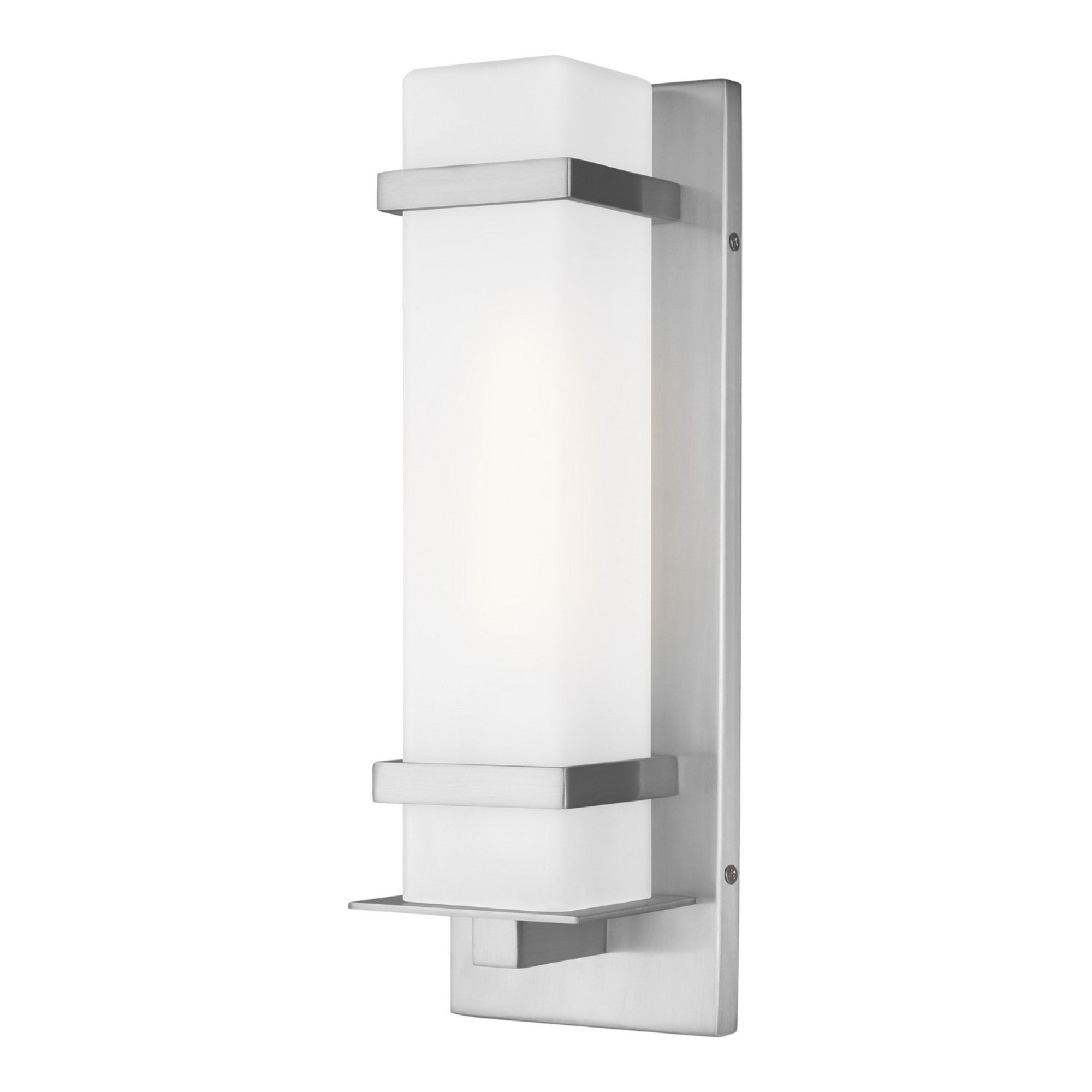 Alban 14 Inch Rectangular Outdoor Wall Sconce with Aluminum Finish - Weatherproof Exterior Lighting for Patio, Garden, and Porch