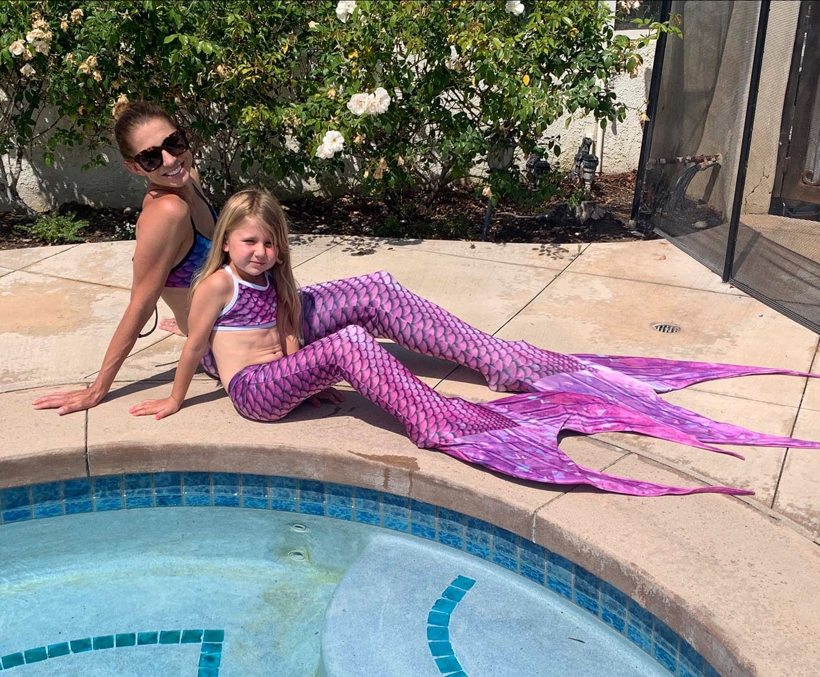 Eco-Friendly Mermaid Tail for Kids - Pink Gem Design - Perfect for Swimming, Dress-Up & Underwater Photography - In Stock Now