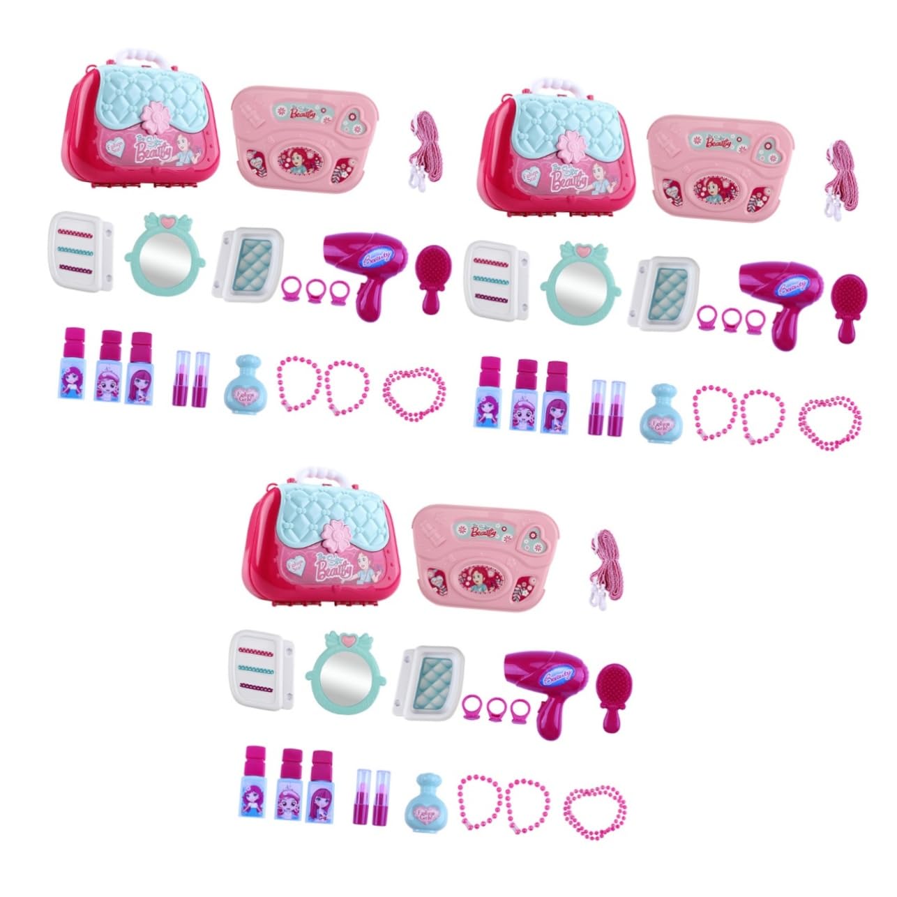 **ERINGOGO 60-Piece Pretend Play Makeup Kit for Kids - Boys & Girls Suit with Cosmetic Bags, Shoulder Bags & Sling Bags - Perfect for Dress-Up, Role Play & Birthday Gifts**