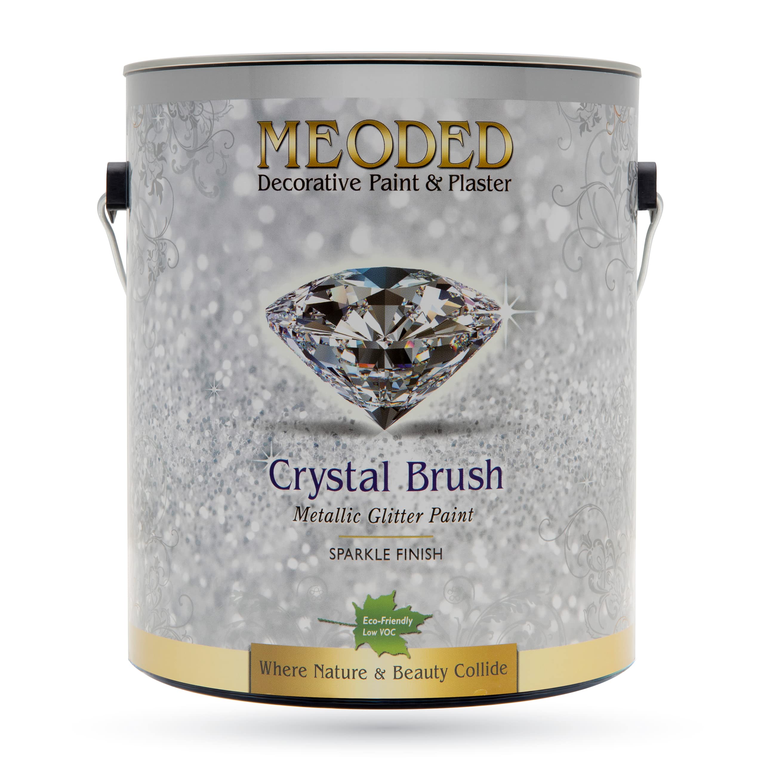 Meoded Premium Crystal Brush Glitter Paint - Water-Based Sparkle Finish for Walls & Ceilings - Decorative Interior Paint for Living Room, Bedroom & DIY Projects