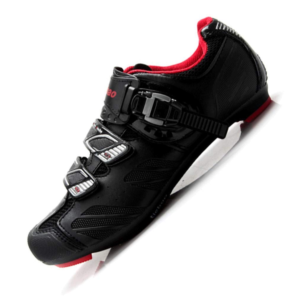 Men's Road Racing Cycling Shoes - Lightweight & Breathable Bike Sneakers for Professional & Casual Riding - Perfect for Road Biking, Training & Outdoor Sports - Black Size 39