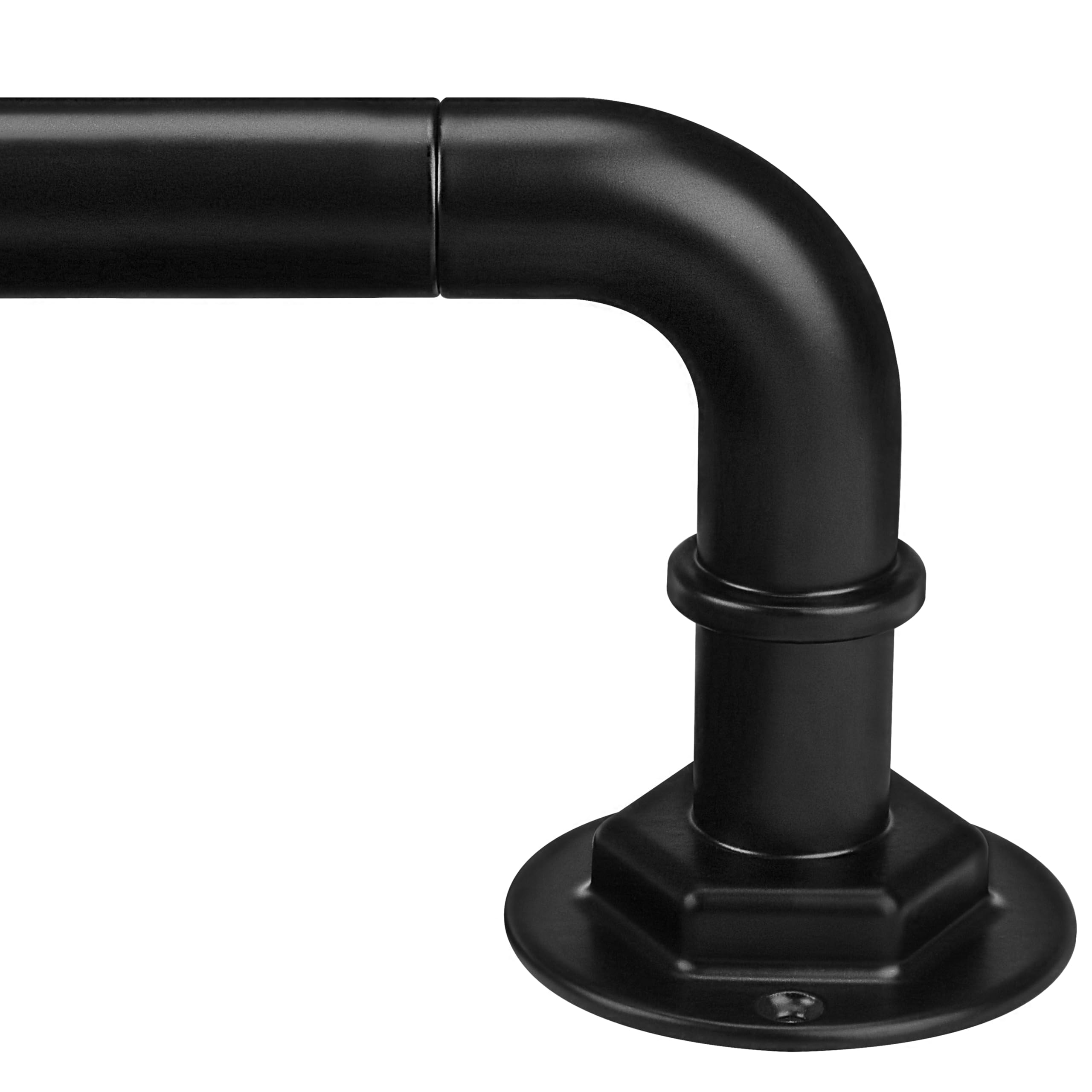 Adjustable 16-88 Inch Blackout Curtain Rods, 1 Inch Diameter Wrap Around Window Rod in Black - Perfect for Living Room, Bedroom, and Home Office