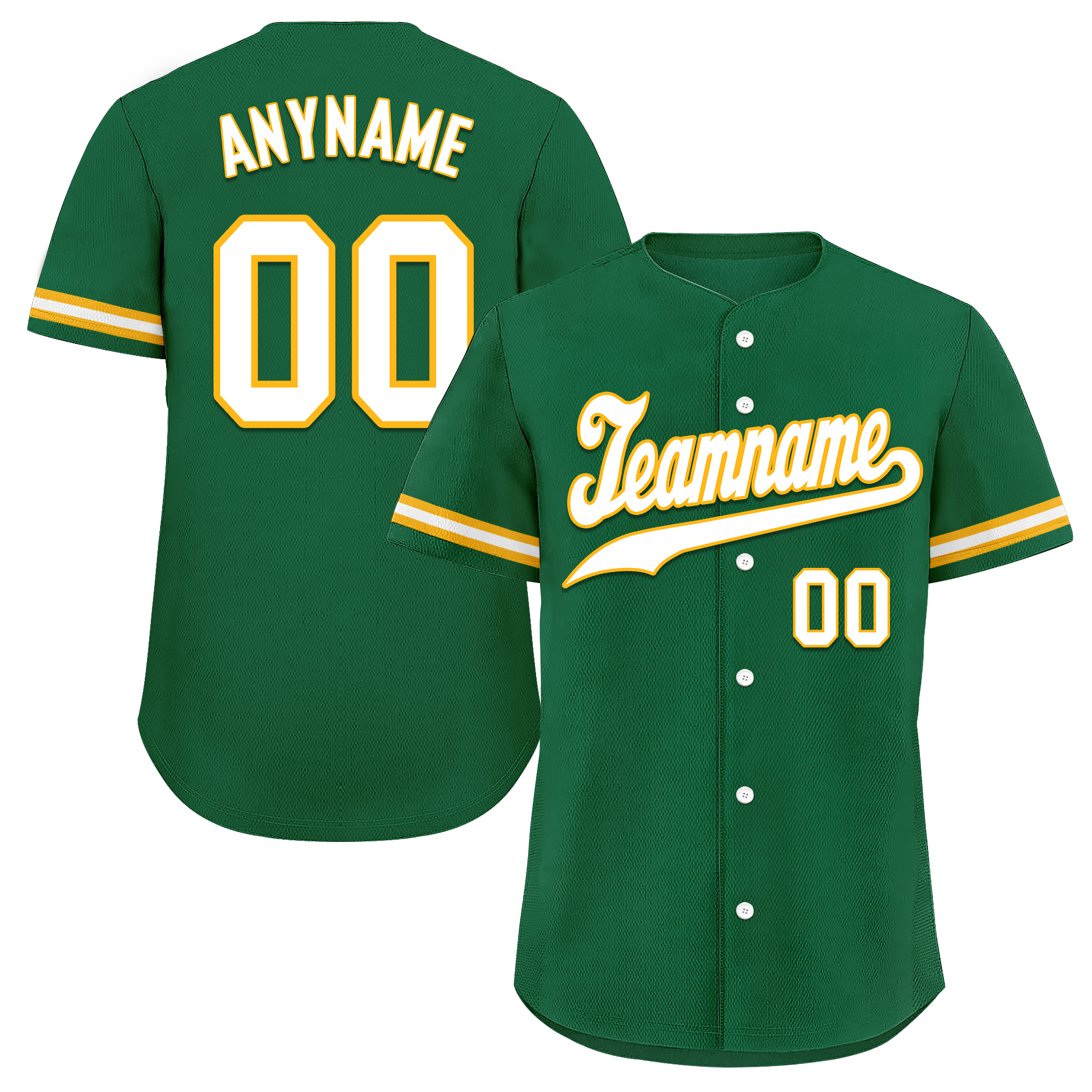 Custom Green Classic Style Personalized Authentic Baseball Jersey BSBJ01 - Perfect for Team Uniforms, Fan Gear & Sports Events