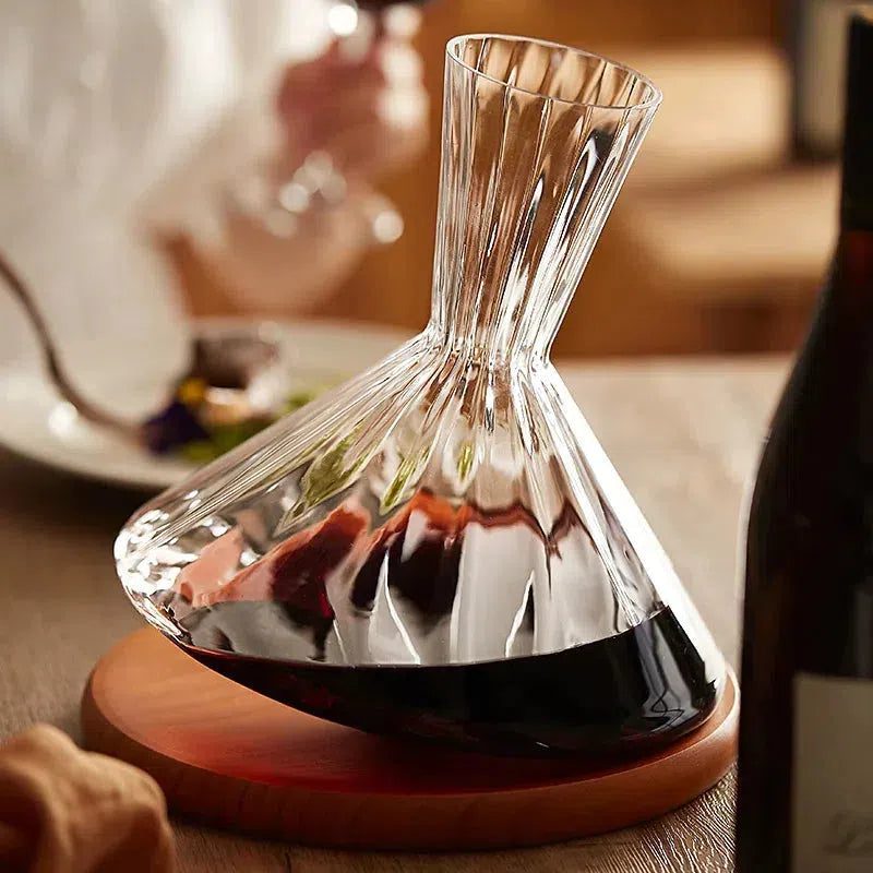 Aura 350 Rotating Glass Decanter - Premium Wine Aerator & Decanter for Red Wine Lovers - Perfect for Dinner Parties, Gifts & Home Bars
