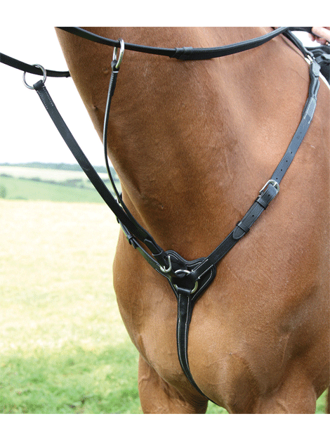 Salisbury Three Point Breastplate for Horses - Durable Leather Equestrian Tack for Jumping & Dressage | Perfect for Training & Competition
