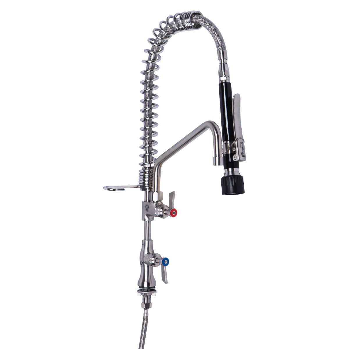 3Monkeez Compact Stainless Steel Single Hob Mount Pre Rinse Faucet with 12