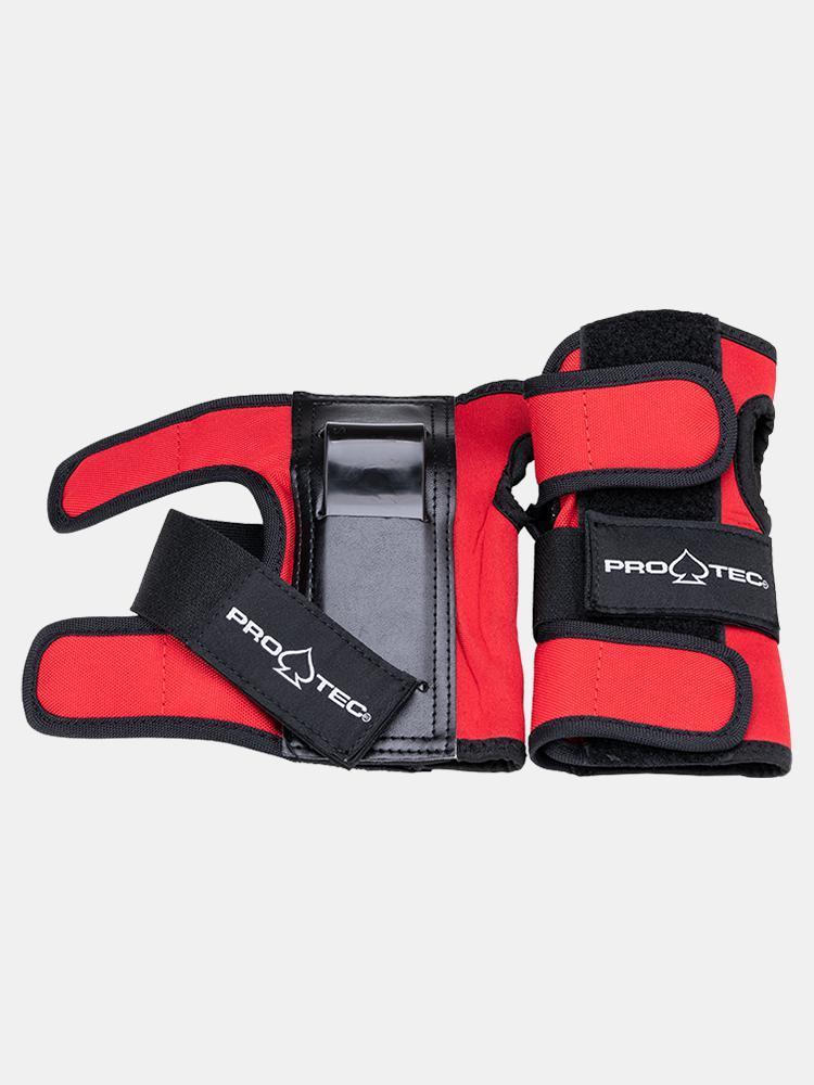 Protec Street Wrist Guards for Skateboarding & Rollerblading - Black/Red Protective Gear for Extreme Sports Safety