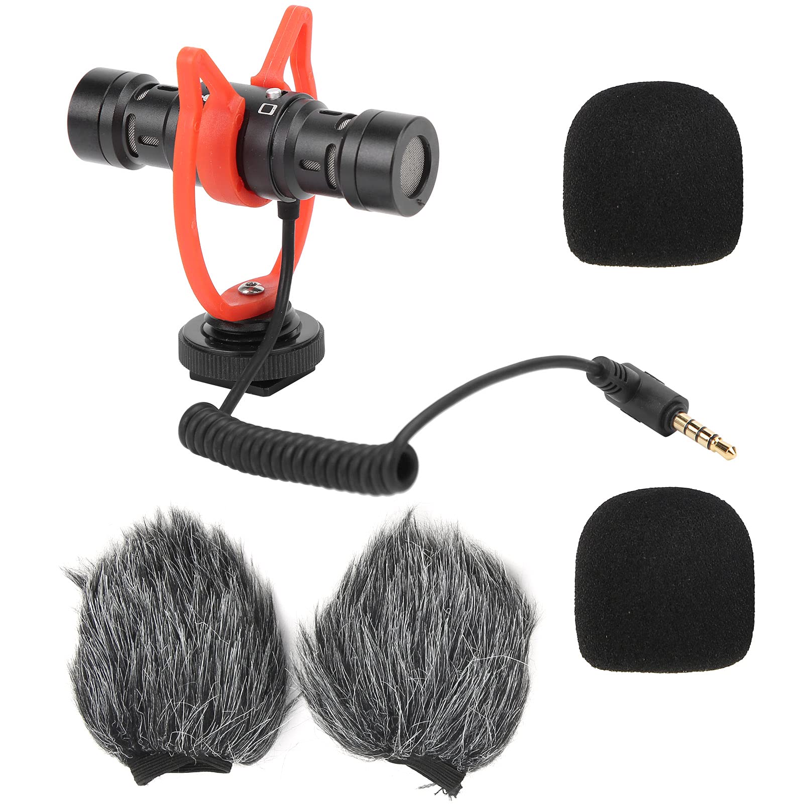 Archuu Universal Video Microphone - Dual Head Camera Mic with Shock Mount for DSLR, iPhone, YouTube Vlogging, Live Streaming & Podcast Recording - Perfect for Content Creators, Gamers & Interviewers