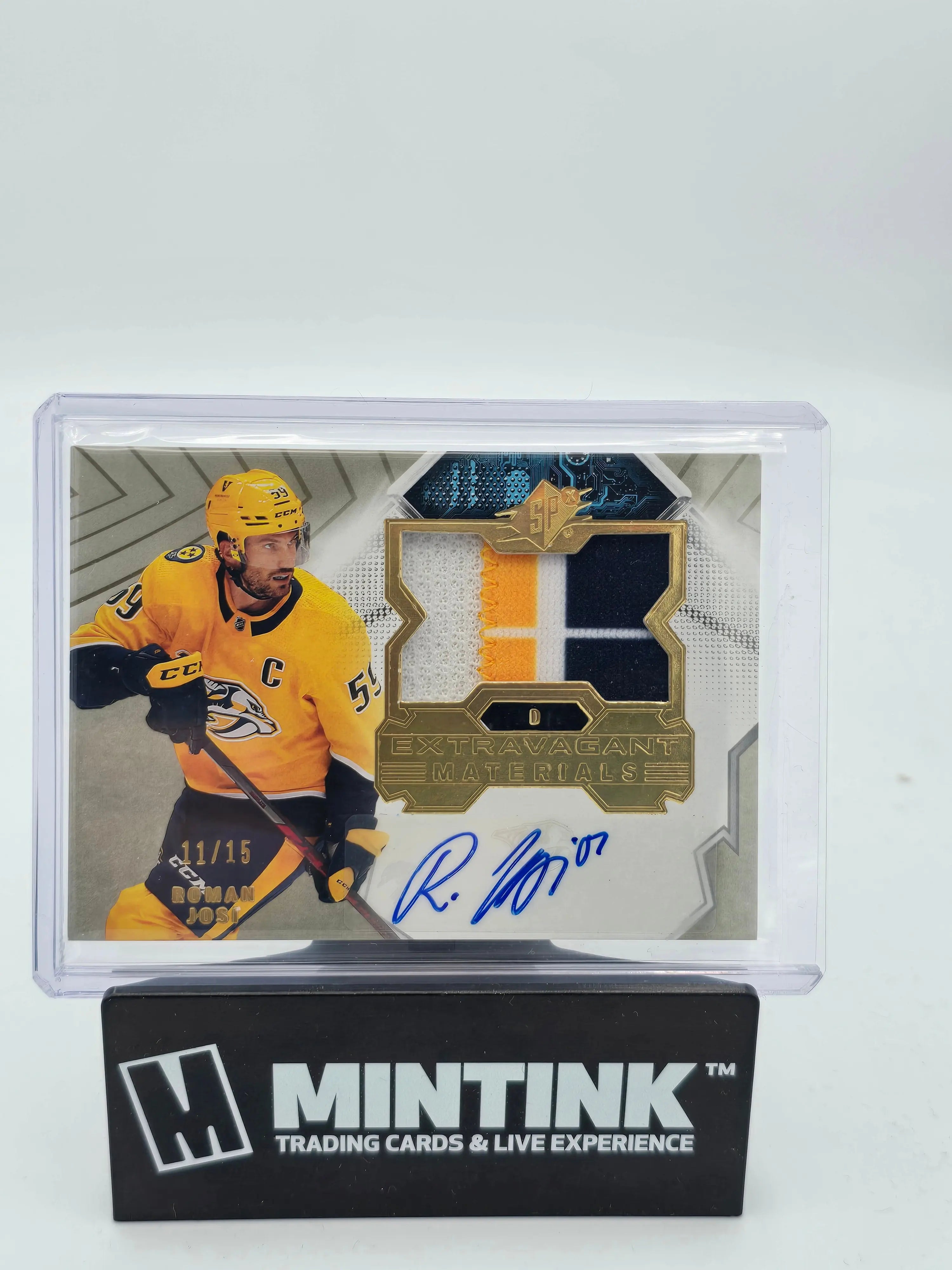 2021-22 Upper Deck SPX Roman Josi Extravagant Materials Auto Autograph Hockey Card #/15 - NHL Collectible for Fans & Memorabilia Enthusiasts