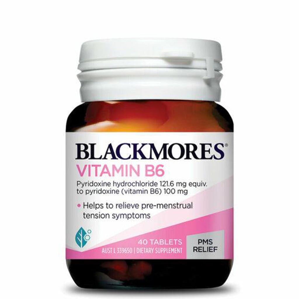 Blackmores Vitamin B6 100mg Supplement - Supports Energy, Metabolism & Nervous System - Ideal for Stress Relief & Healthy Skin - Perfect for Daily Wellness & Active Lifestyles