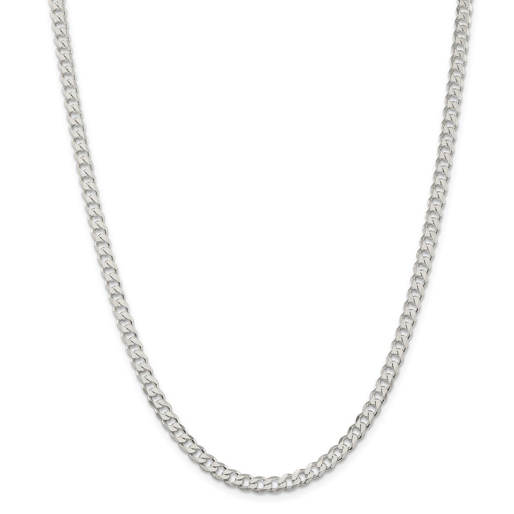 Solid 925 Sterling Silver 4.25mm Curb Link Cuban Chain Necklace for Men & Women - Perfect for Layering, Everyday Wear & Gift Giving