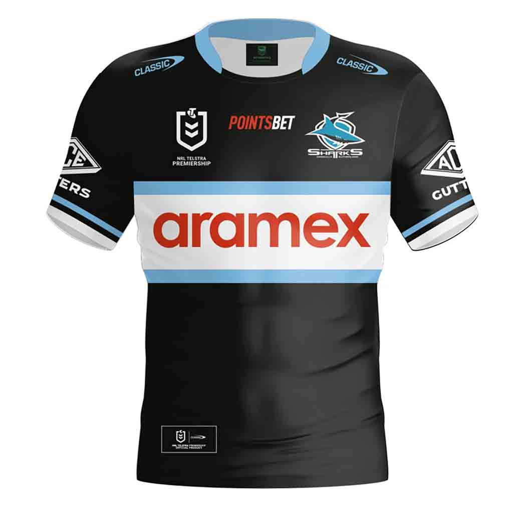 Official Cronulla Sharks 2024 Away Jersey for Adults - Premium Performance Rugby Shirt for Fans & Players - Perfect for Game Day, Training & Casual Wear