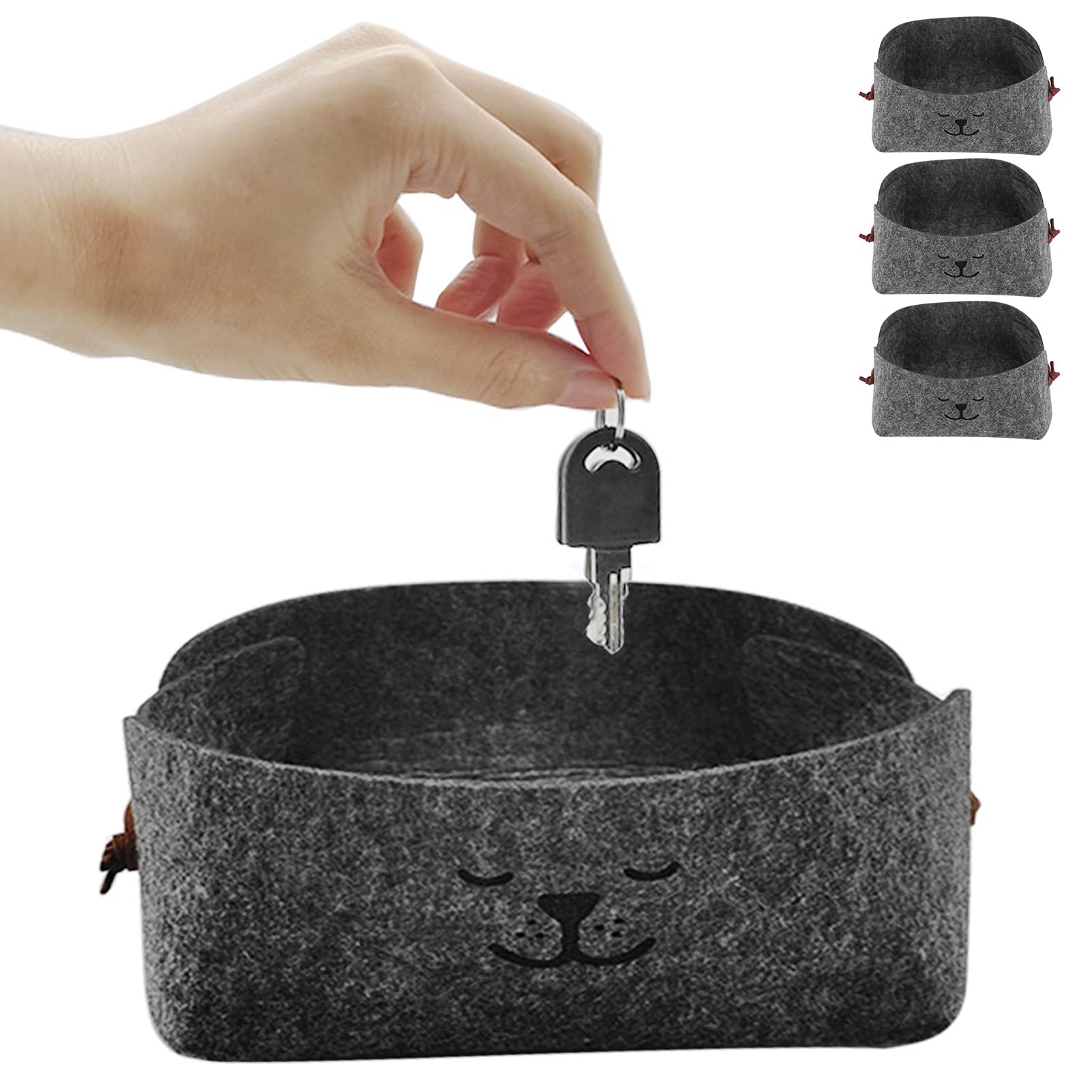 Foldable Storage Basket 3-Pack for Bathroom, Kitchen & Office