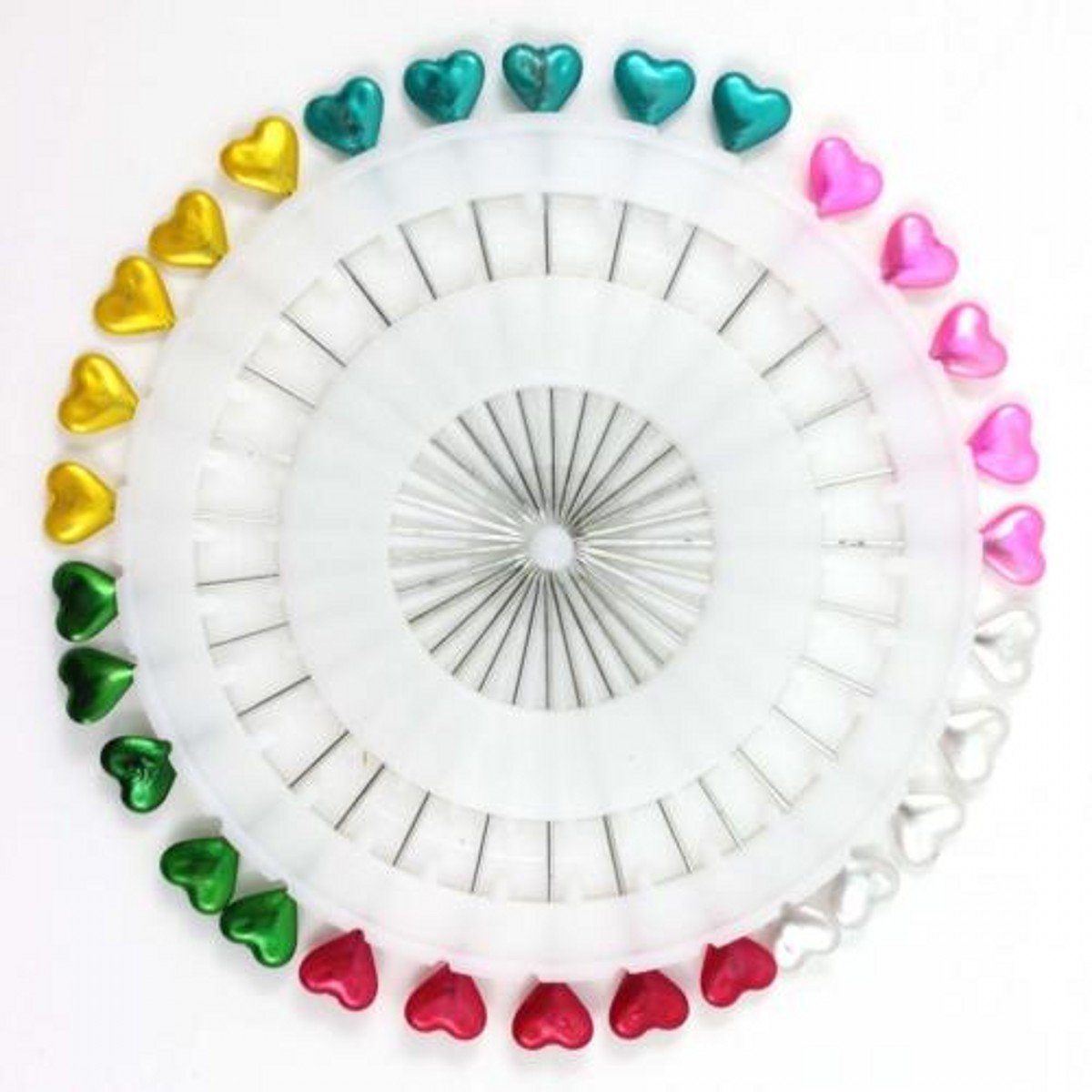 CHENGYIDA 900pcs (30 Wheels) 5.5cm Heart Head Sewing Pins - Mixed Color Knitting Needles for Fabric, Quilting & DIY Crafts - Perfect for Sewing Projects, Dressmaking and Handmade Accessories